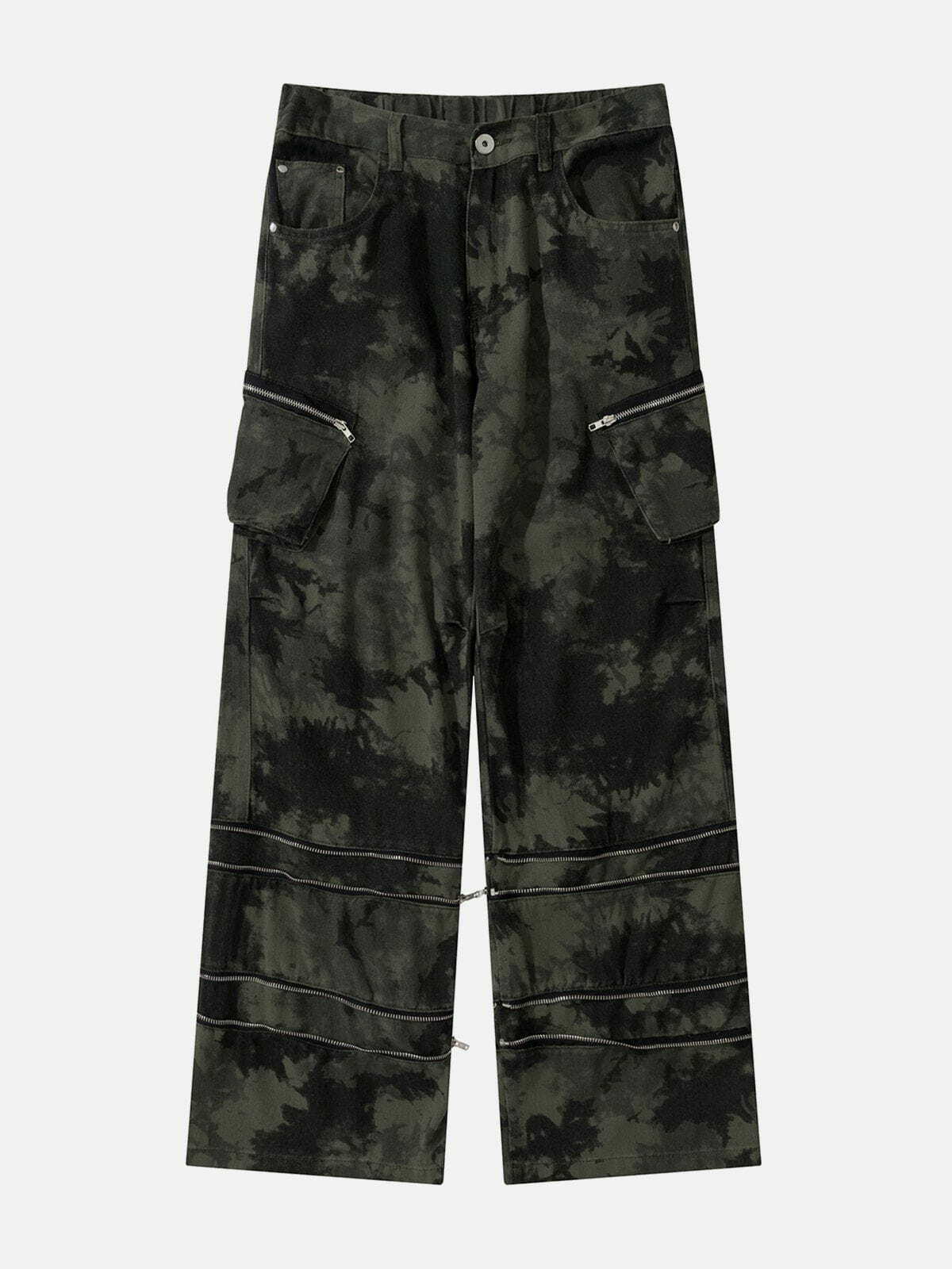 Y2K Multi-Pocket Camouflage Cargo Pants - Retro 90s Grunge Summer Outfit Essential