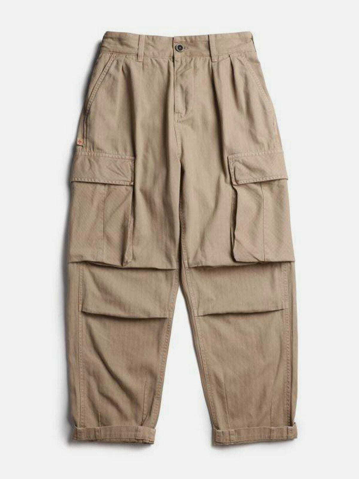 Y2K Multi-Pocket Cargo Pants - Retro 90s Grunge Outfit for Summer Parties & Festivals