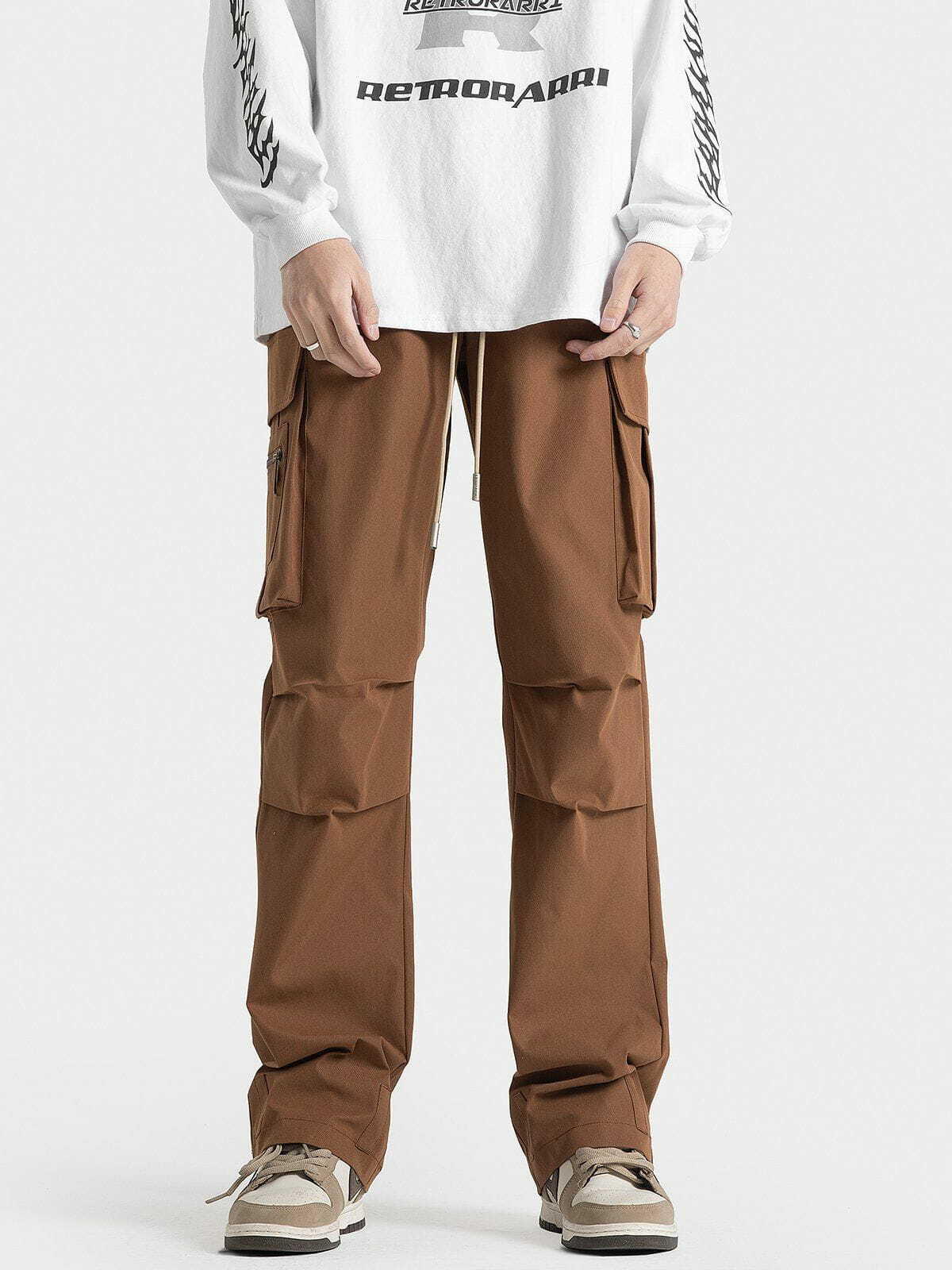 Y2K Multi-Pocket Cargo Pants - Retro 90s Grunge Style for Summer Outfits & Parties