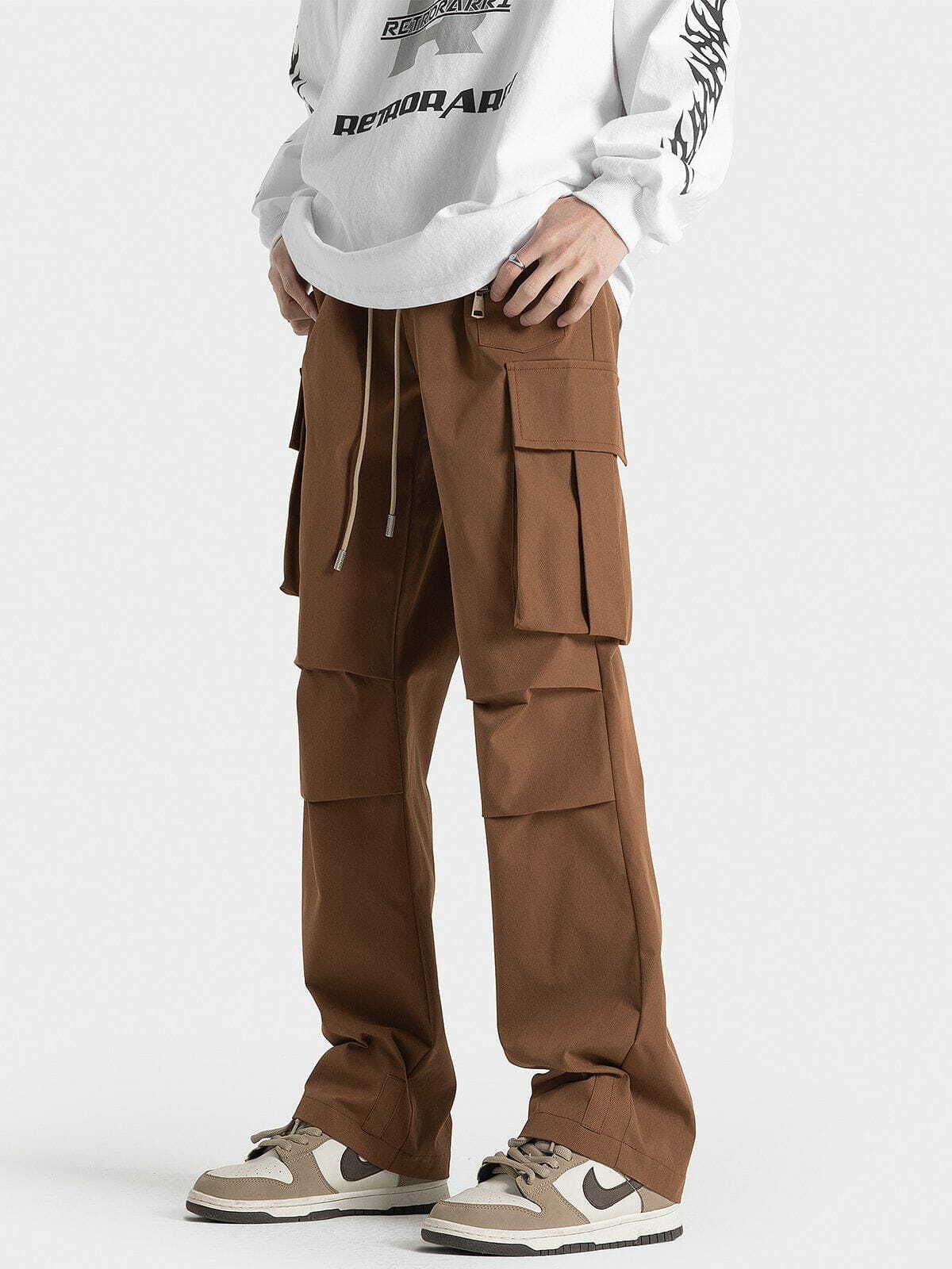 Y2K Multi-Pocket Cargo Pants - Retro 90s Grunge Style for Summer Outfits & Parties