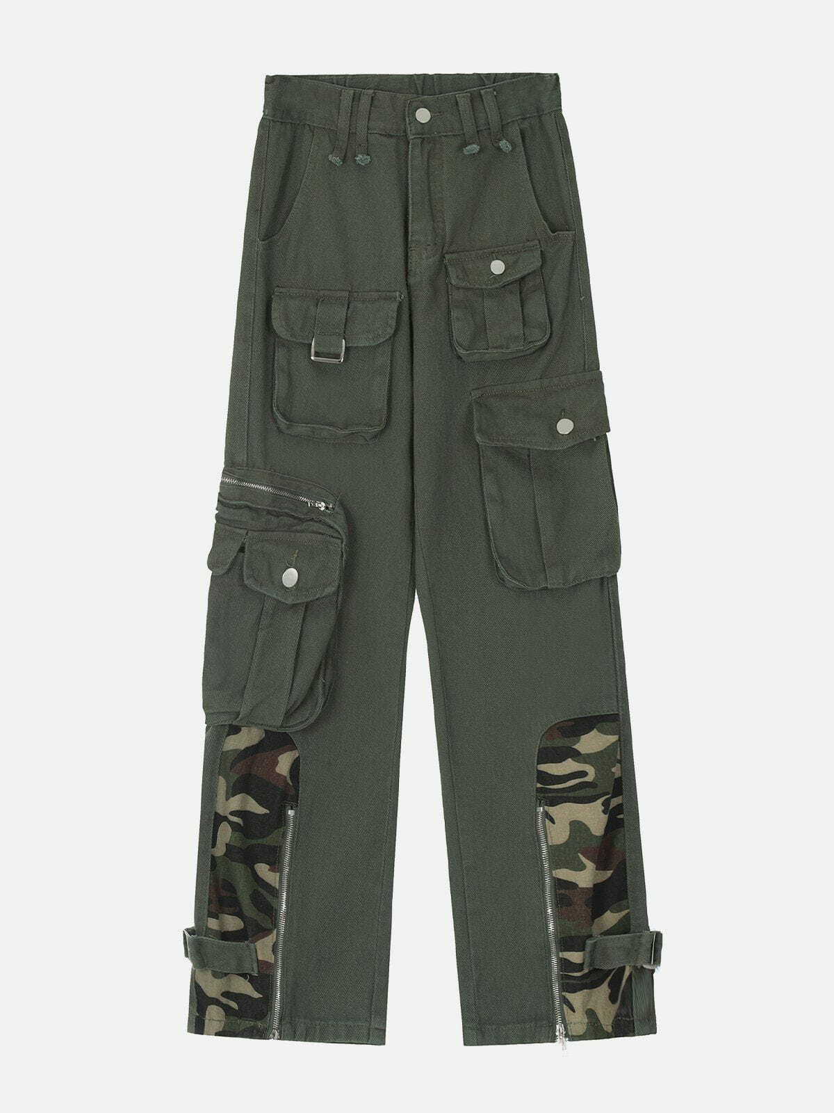 Y2K Multi-Pocket Cargo Pants: Retro 90s Grunge Outfit for Summer Parties & Festivals