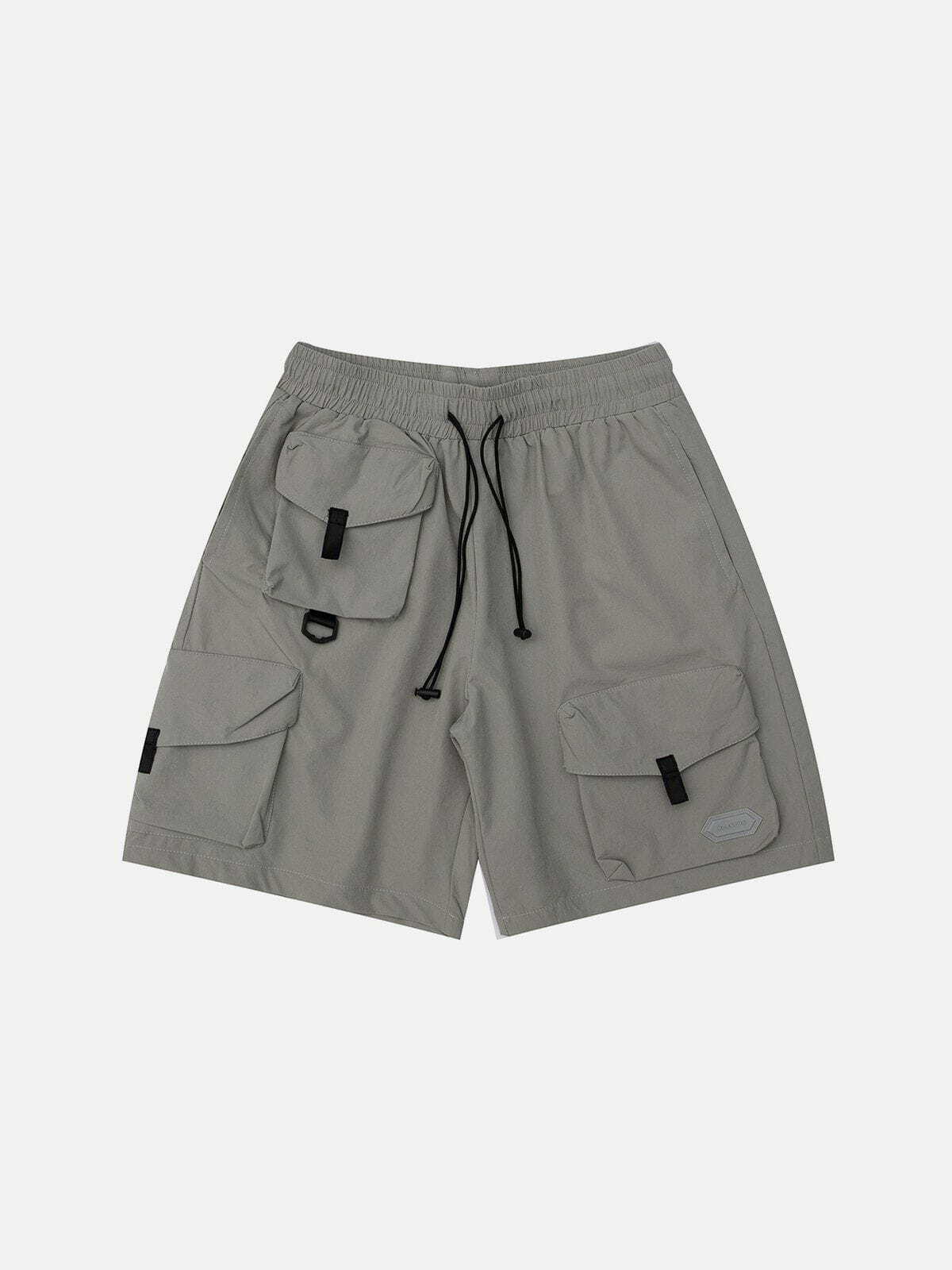 Y2K Multi-Pocket Cargo Shorts - Retro 90s Grunge Summer Outfit for Y2K Style Lovers