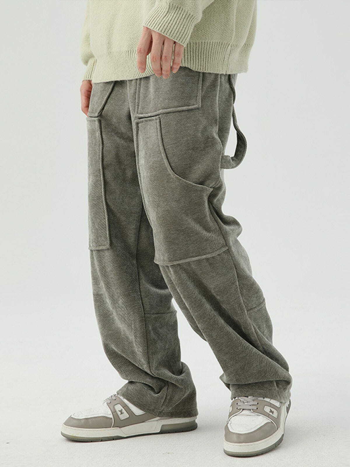 Y2K Multi-Pocket Corduroy Pants - Retro 90s Grunge Outfit for Summer Parties & Festivals