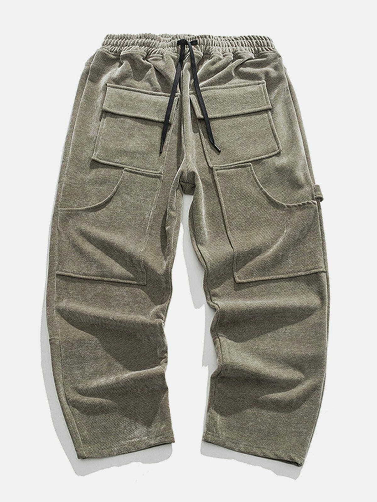 Y2K Multi-Pocket Corduroy Pants - Retro 90s Grunge Outfit for Summer Parties & Festivals