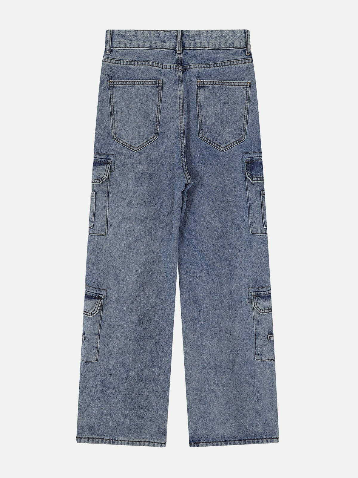 Y2K Multi-Pocket Jeans: Retro 90s Grunge Outfit for Summer Parties & Casual Looks