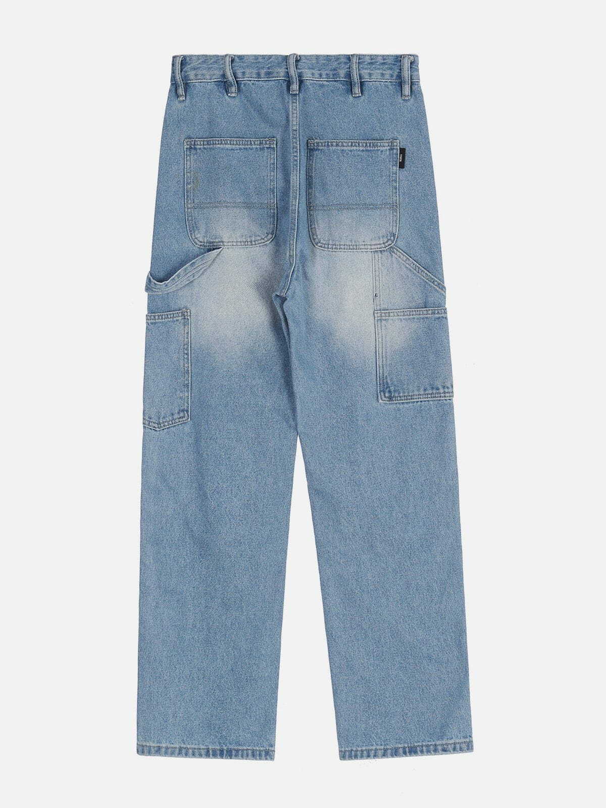 Y2K Multi-Pocket Jeans: Retro 90s Grunge Outfit for Summer Parties & Club Looks