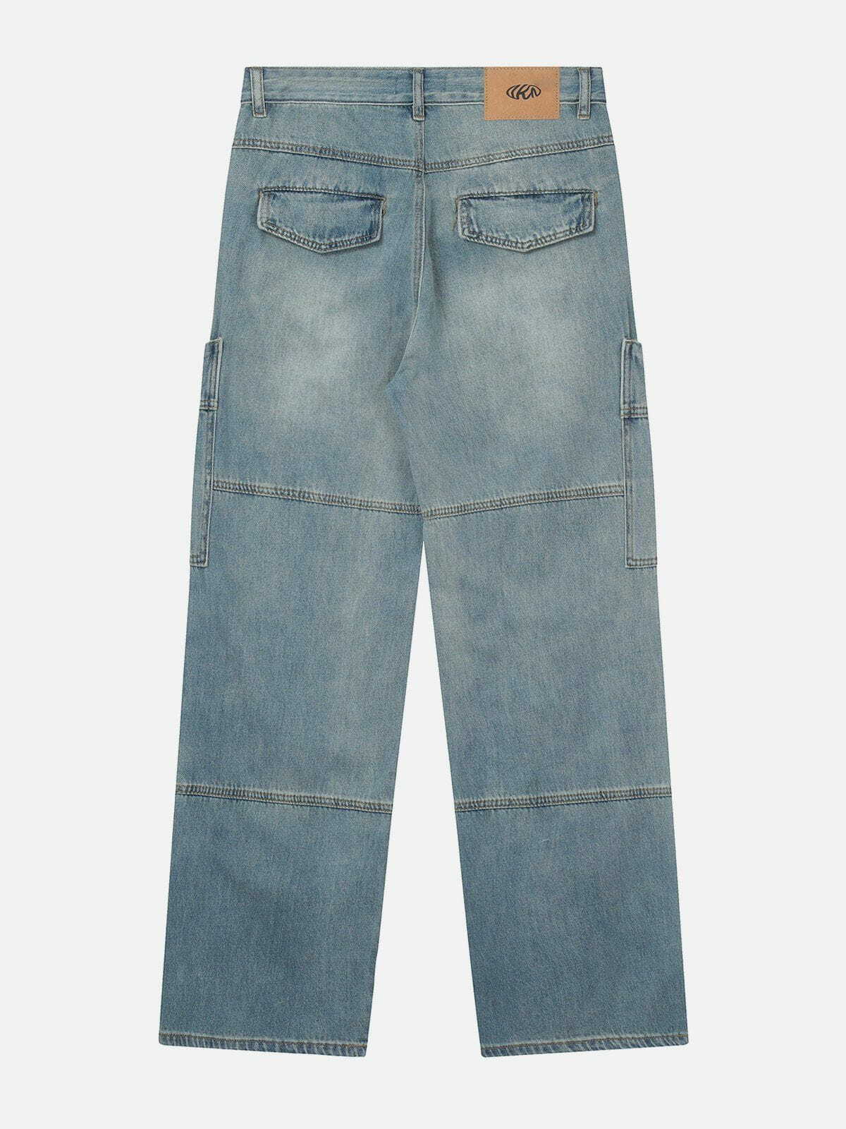 Y2K Multi-Pocket Jeans: Retro 90s Grunge Outfit for Summer Parties & Club Looks