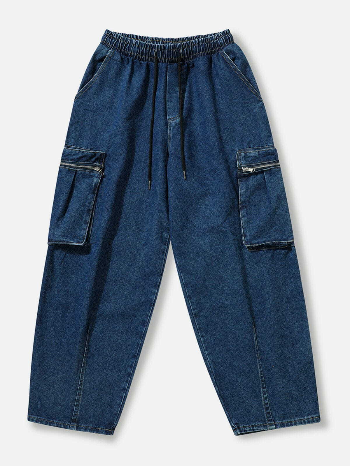 Y2K Multi-Pocket Jeans: Retro 90s Grunge Outfit for Summer Parties & Club Looks