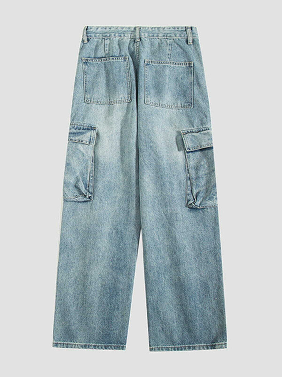 Y2K Multi-Pocket Jeans: Retro 90s Grunge Outfit for Summer Parties & Club Looks