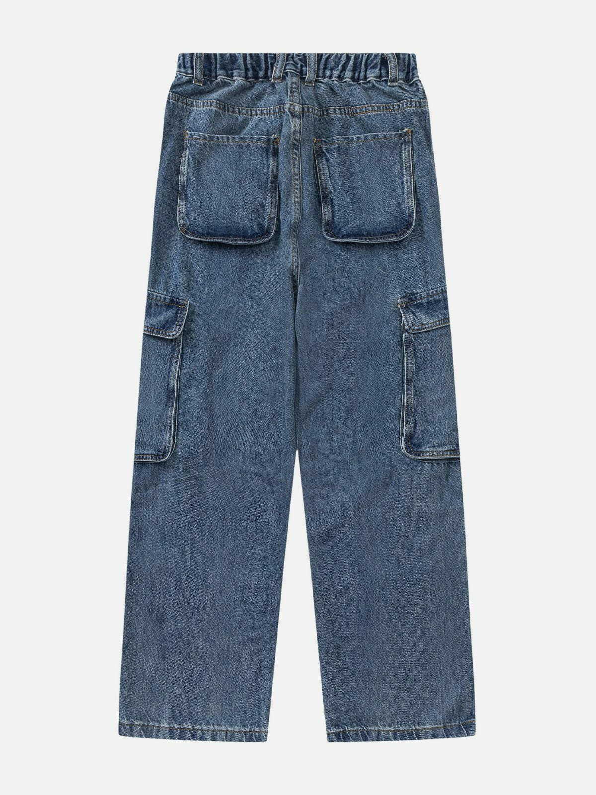 Y2K Multi-Pocket Jeans: Retro 90s Grunge Outfit for Summer Parties & Club Looks