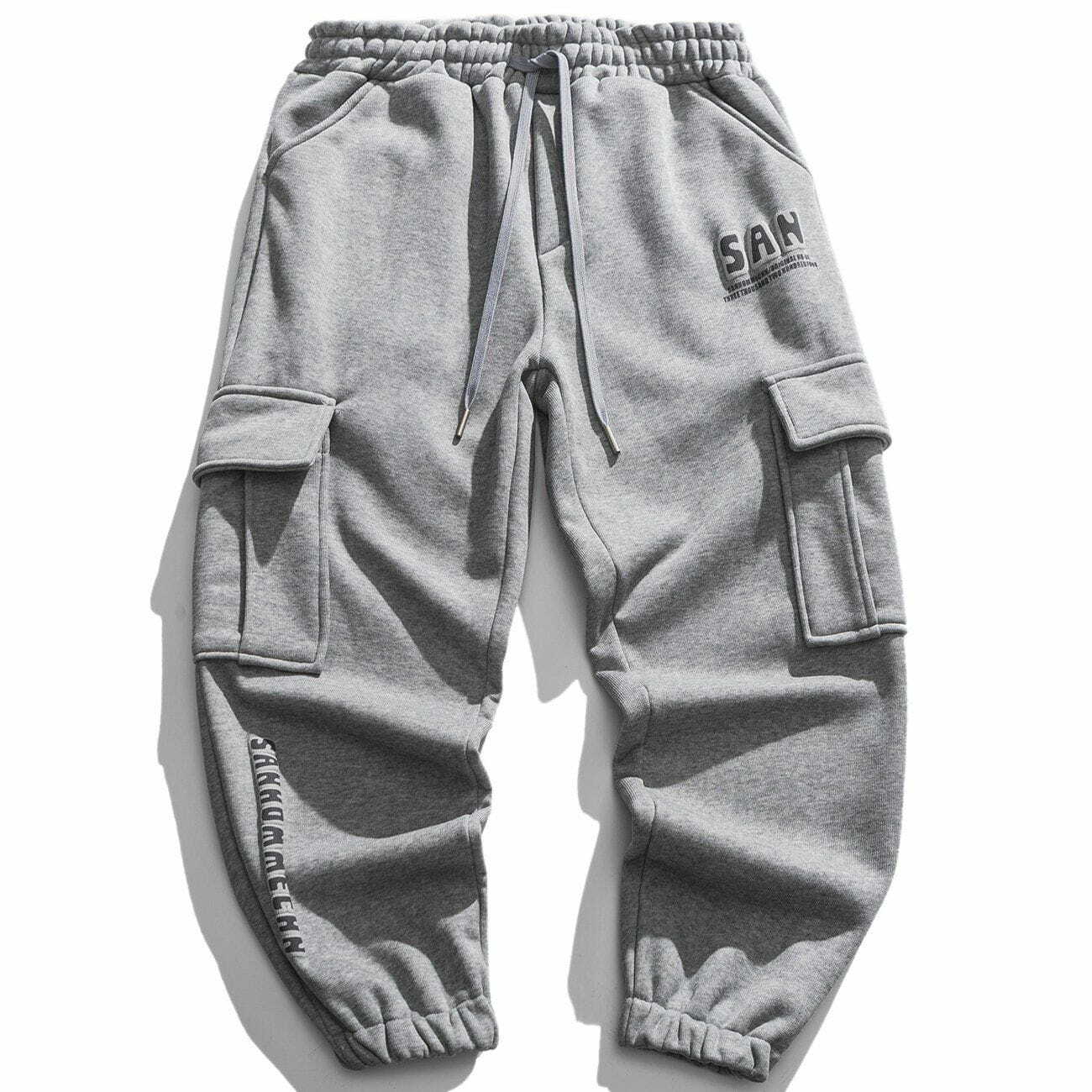 Y2K Multi-Pocket Joggers: Retro 90s Grunge Outfit for Summer Parties & Casual Looks