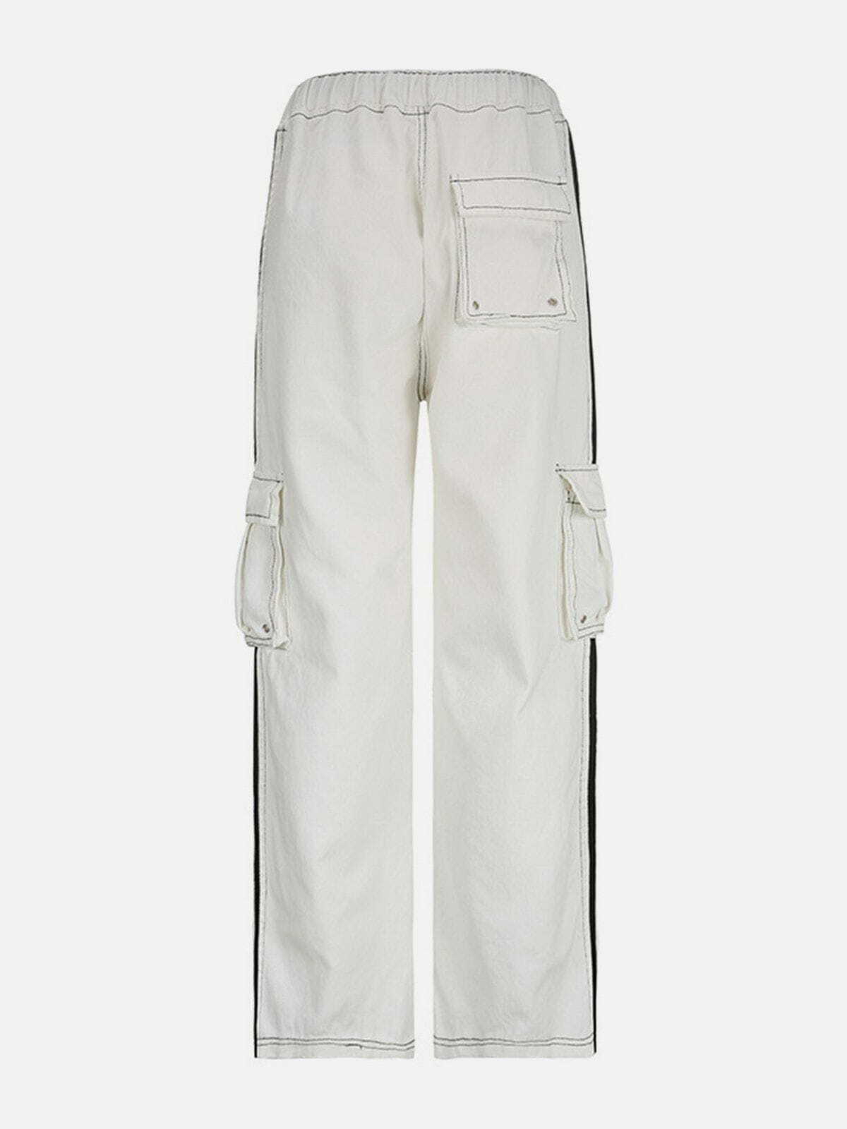 Y2K Multi-Pocket Patchwork Cargo Pants - Retro 90s Grunge Outfit for Summer Parties