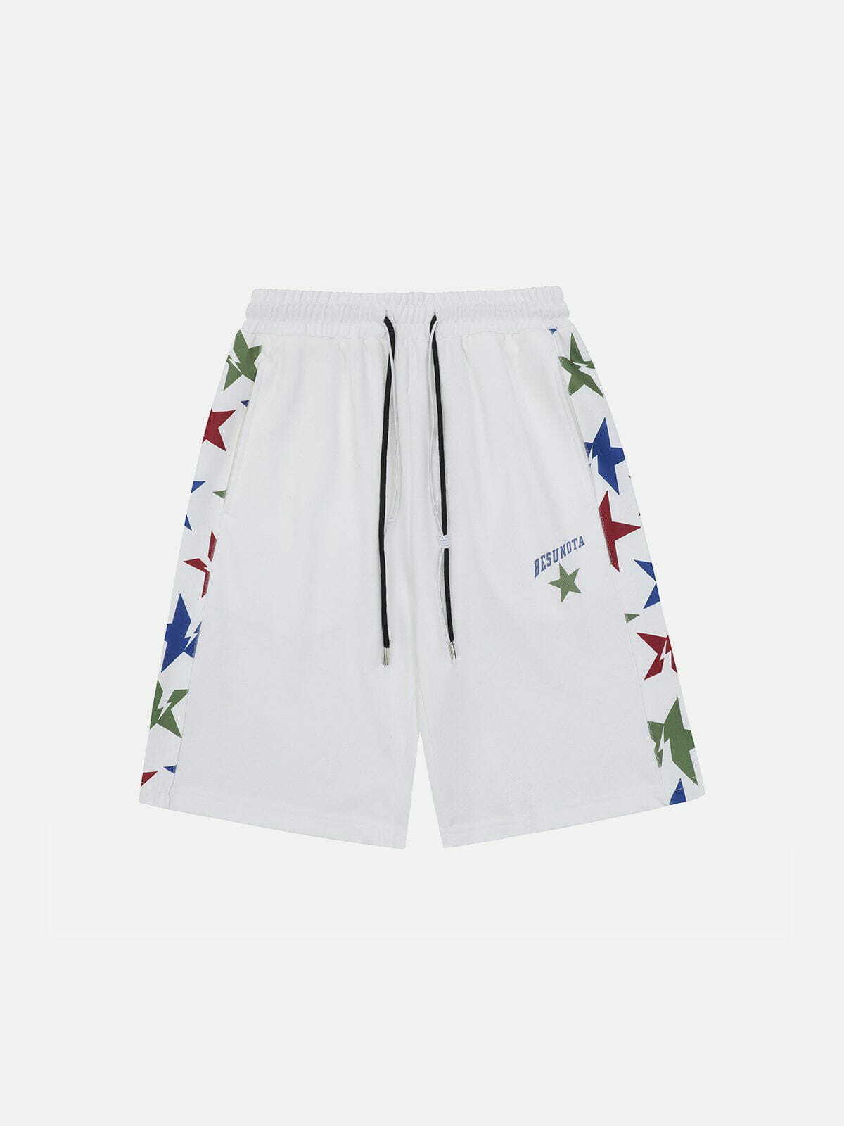 Y2K Multi Star Shorts - Retro 90s Grunge Outfit for Summer Parties & Beach Vibes