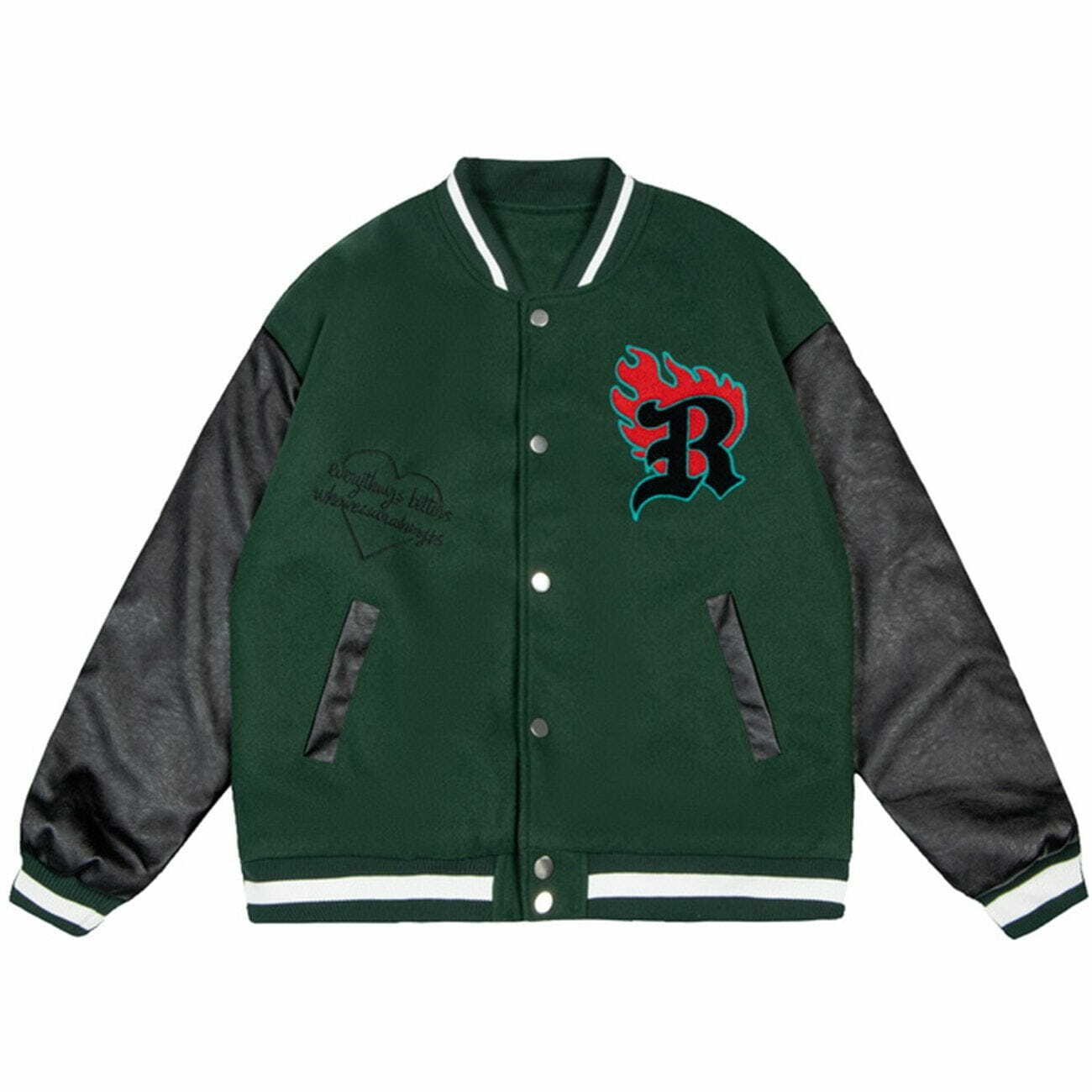 Y2K Patch Embroidered Varsity Jacket - Retro 90s Grunge Outfit for Summer Parties