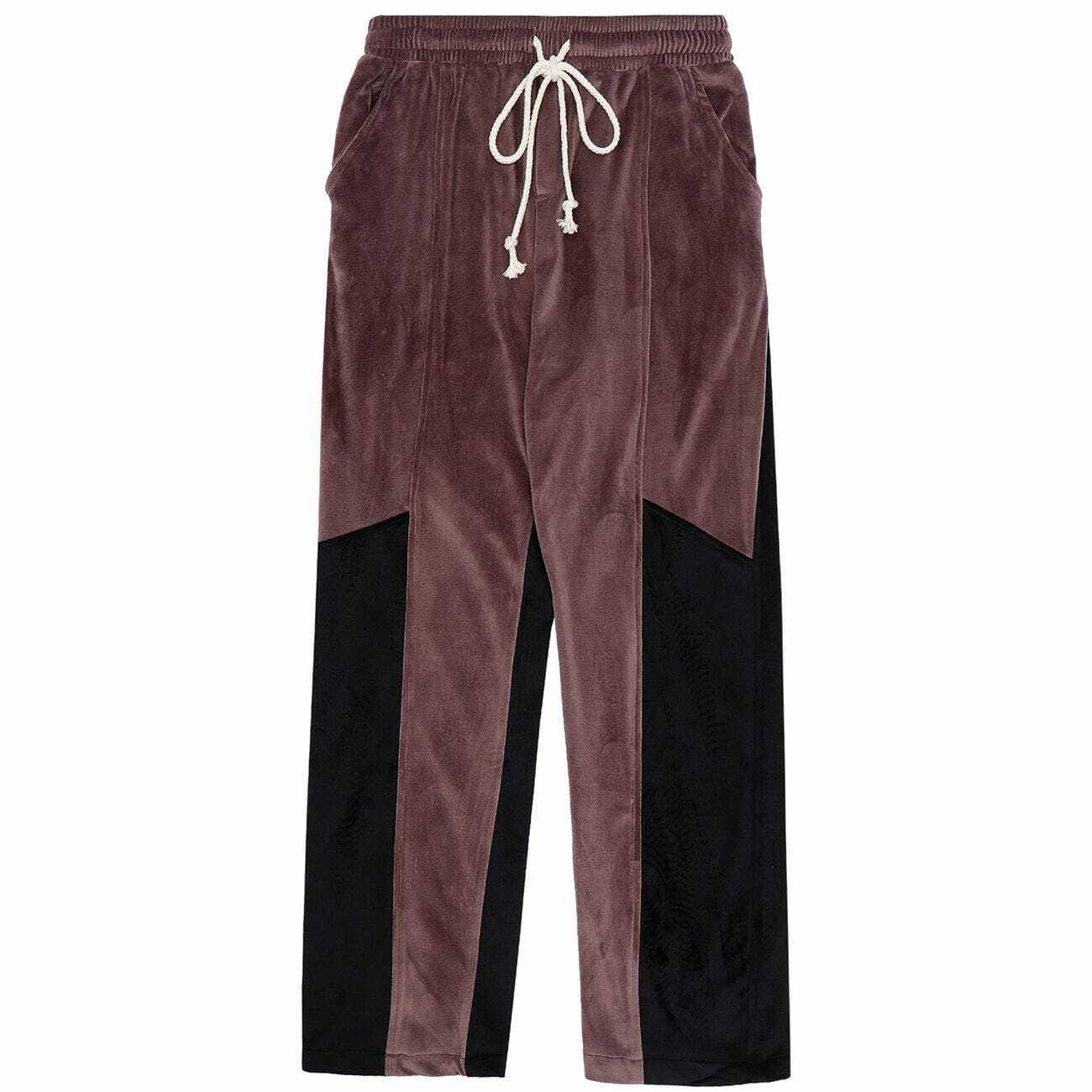 Y2K Patchwork Casual Sweatpants - Retro 90s Grunge Outfit for Summer Parties & Beach Fun