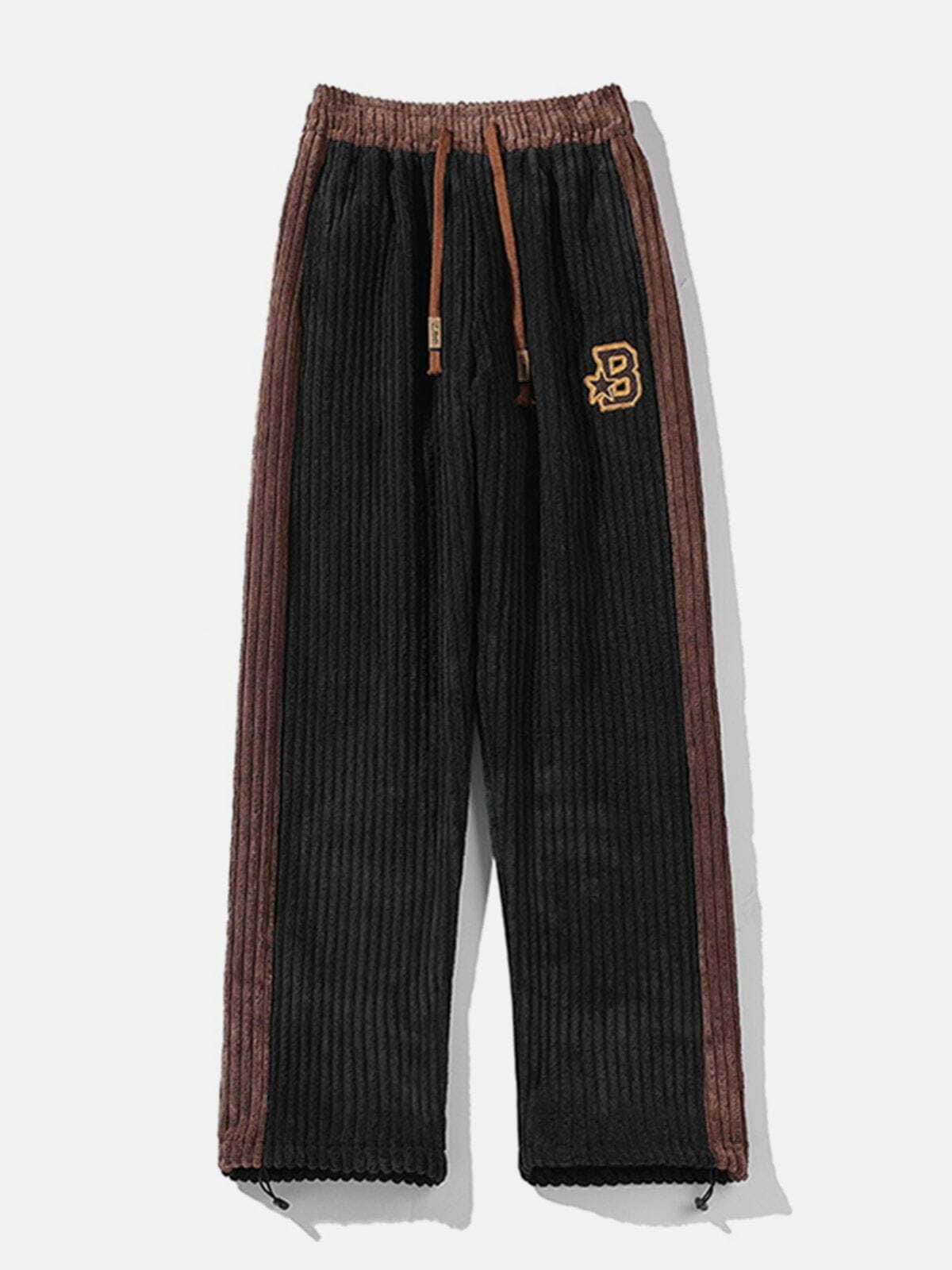 Y2K Patchwork Corduroy Sweatpants - Retro 90s Grunge Outfit for Summer Parties & Casual Wear