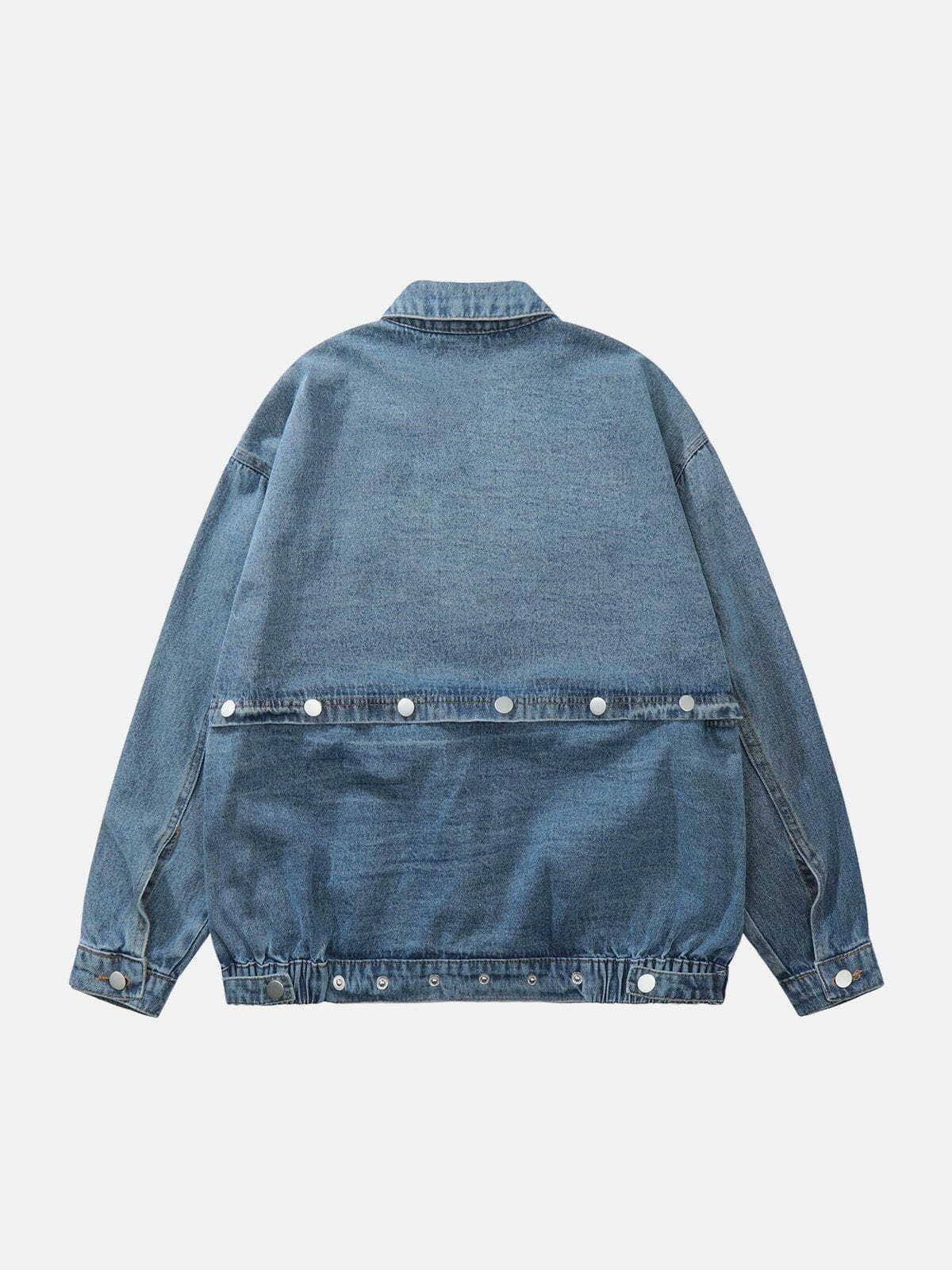 Y2K Patchwork Denim Jacket - Retro Grunge Style for Summer Parties & 90s Outfits