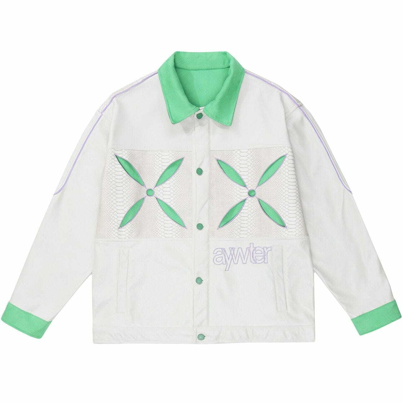 Y2K Patchwork Embroidered Jacket - Retro 90s Grunge Summer Outfit for Y2K Vibes