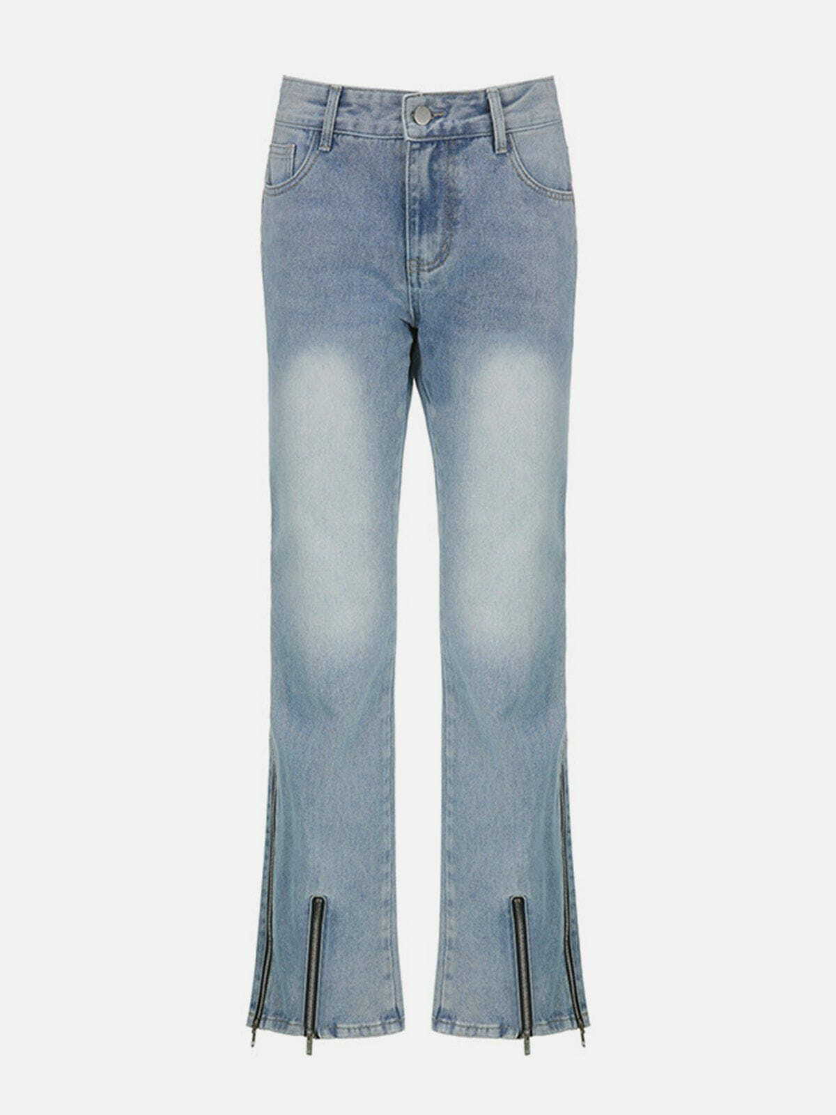 Y2K Patchwork High Rise Straight Leg Jeans - Retro 90s Grunge Summer Outfit Essential