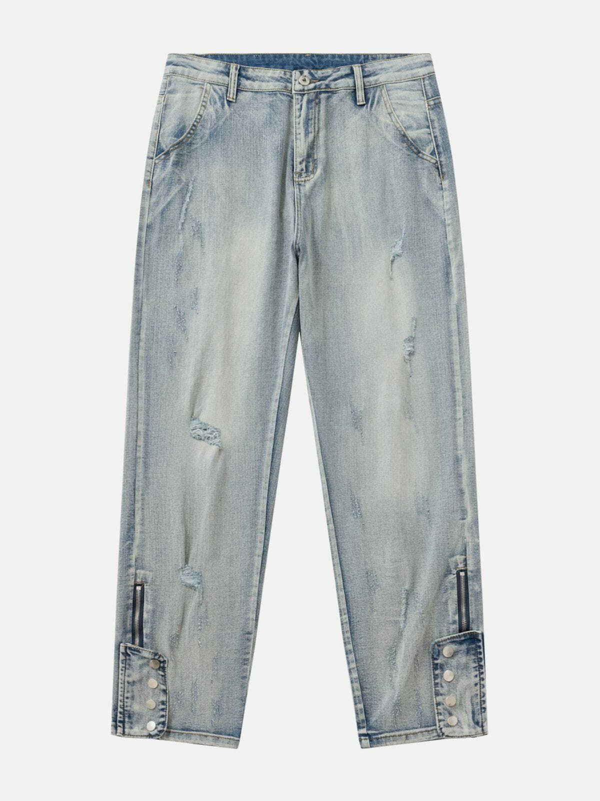 Y2K Patchwork Jeans - Retro 90s Grunge Outfit for Summer Parties & Club Nights