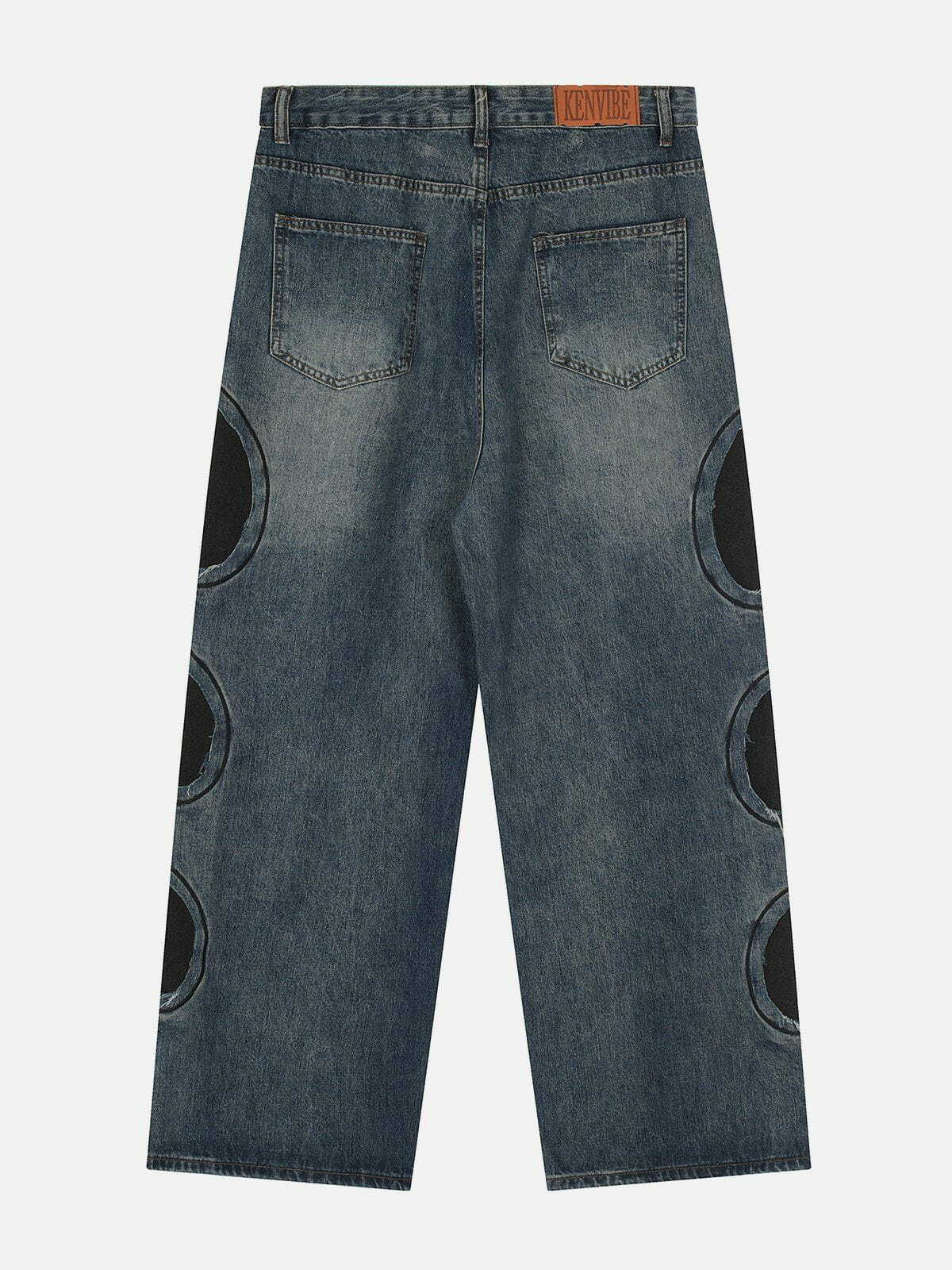 Y2K Patchwork Jeans: Retro 90s Grunge Outfit for Summer Parties & Club Looks