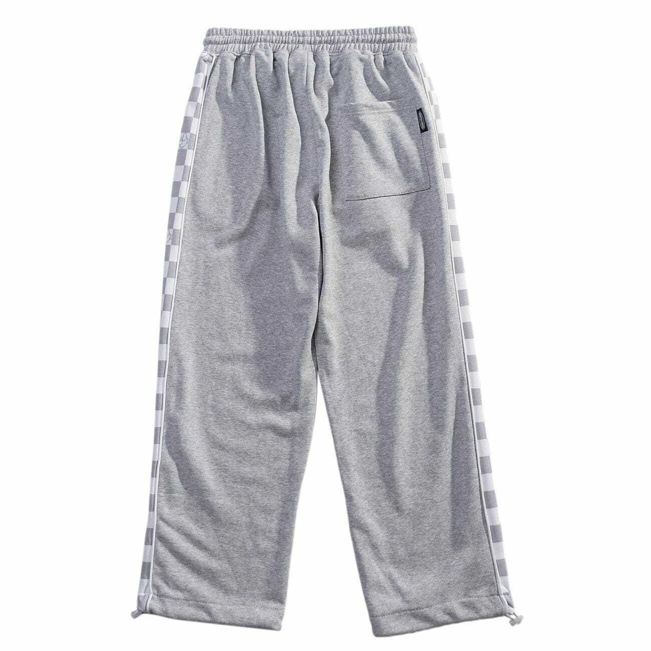 Y2K Plaid Drawstring Sweatpants - Retro 90s Grunge Style for Summer Outfits & Parties