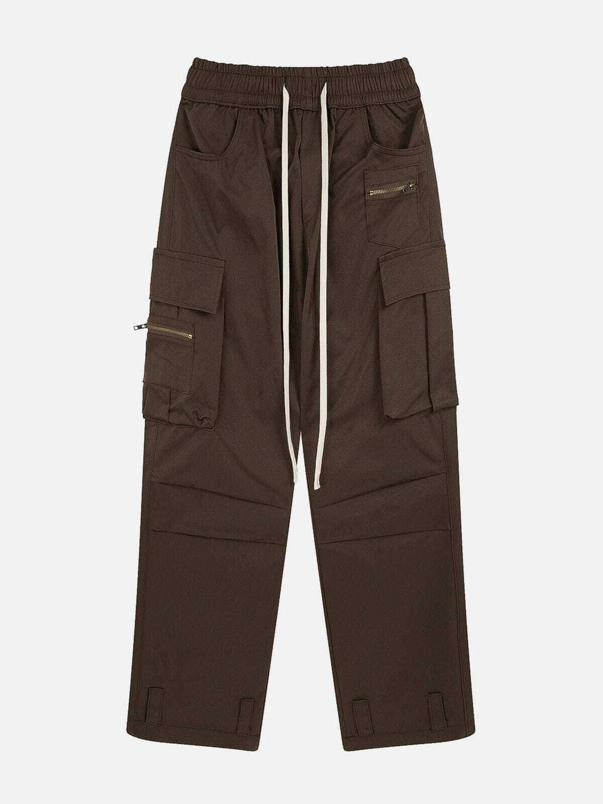 Y2K Pleated Cargo Pants with Large Pockets - Retro 90s Grunge Summer Outfit Essential