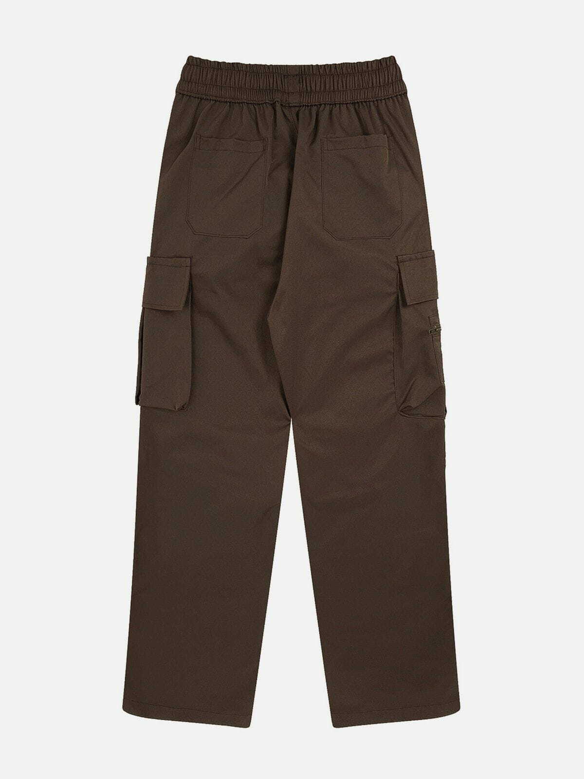 Y2K Pleated Cargo Pants with Large Pockets - Retro 90s Grunge Summer Outfit Essential