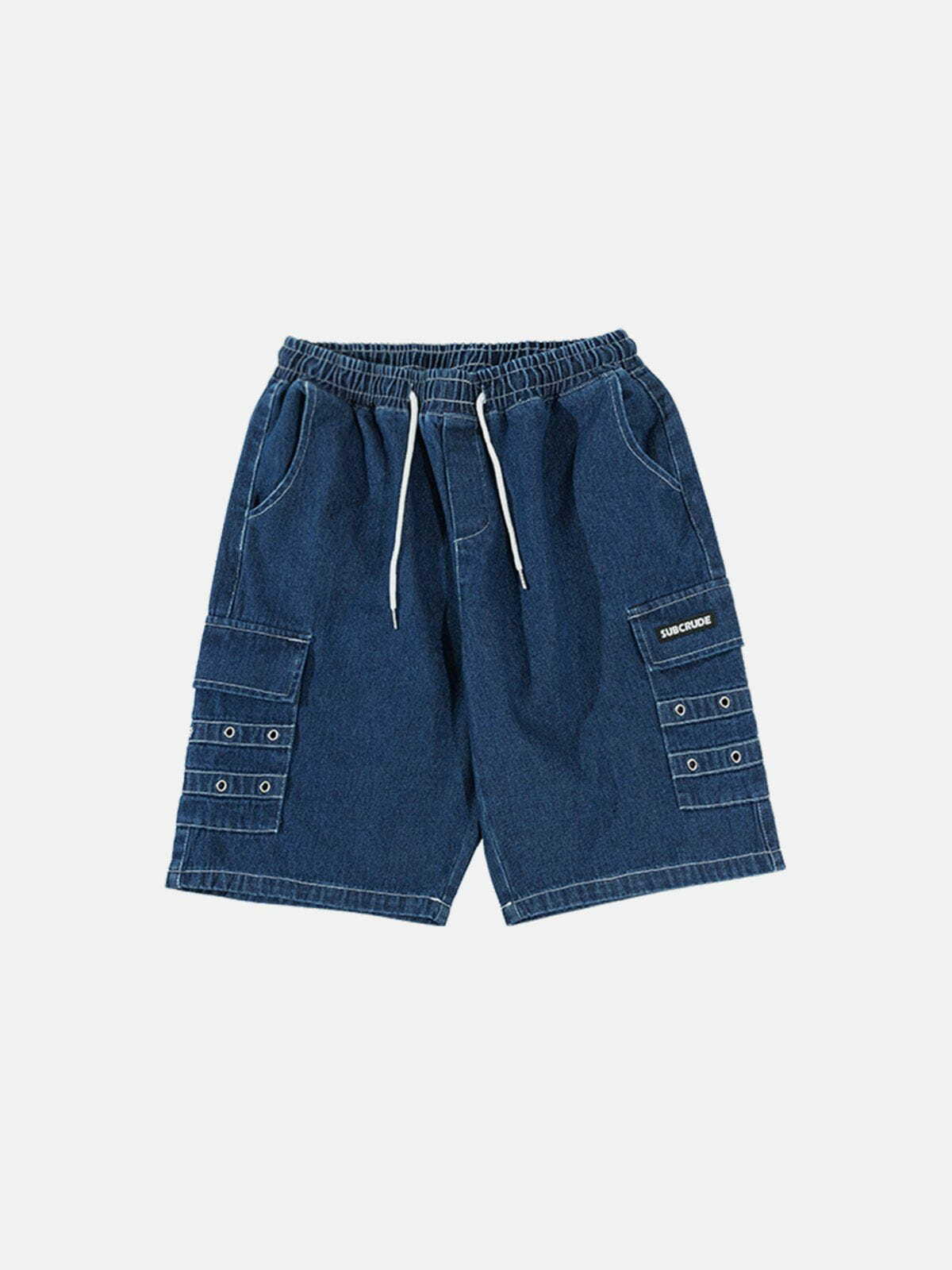 Y2K Pocket Denim Shorts - Retro 90s Grunge Summer Outfit for Y2K Fashion Lovers