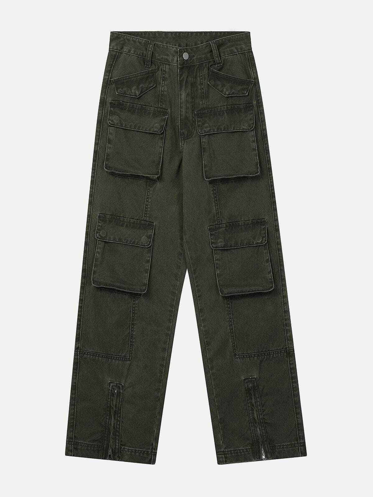 Y2K Pocket Patchwork Cargo Pants - Retro 90s Grunge Style for Summer Outfits & Parties