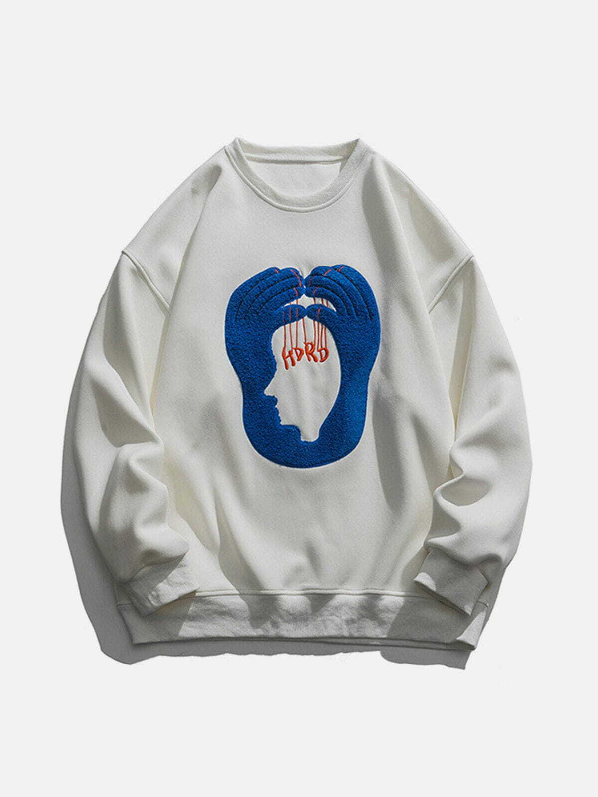 Y2K Portrait Print Sweatshirt - Retro 90s Grunge Style for Summer Outfits & Parties