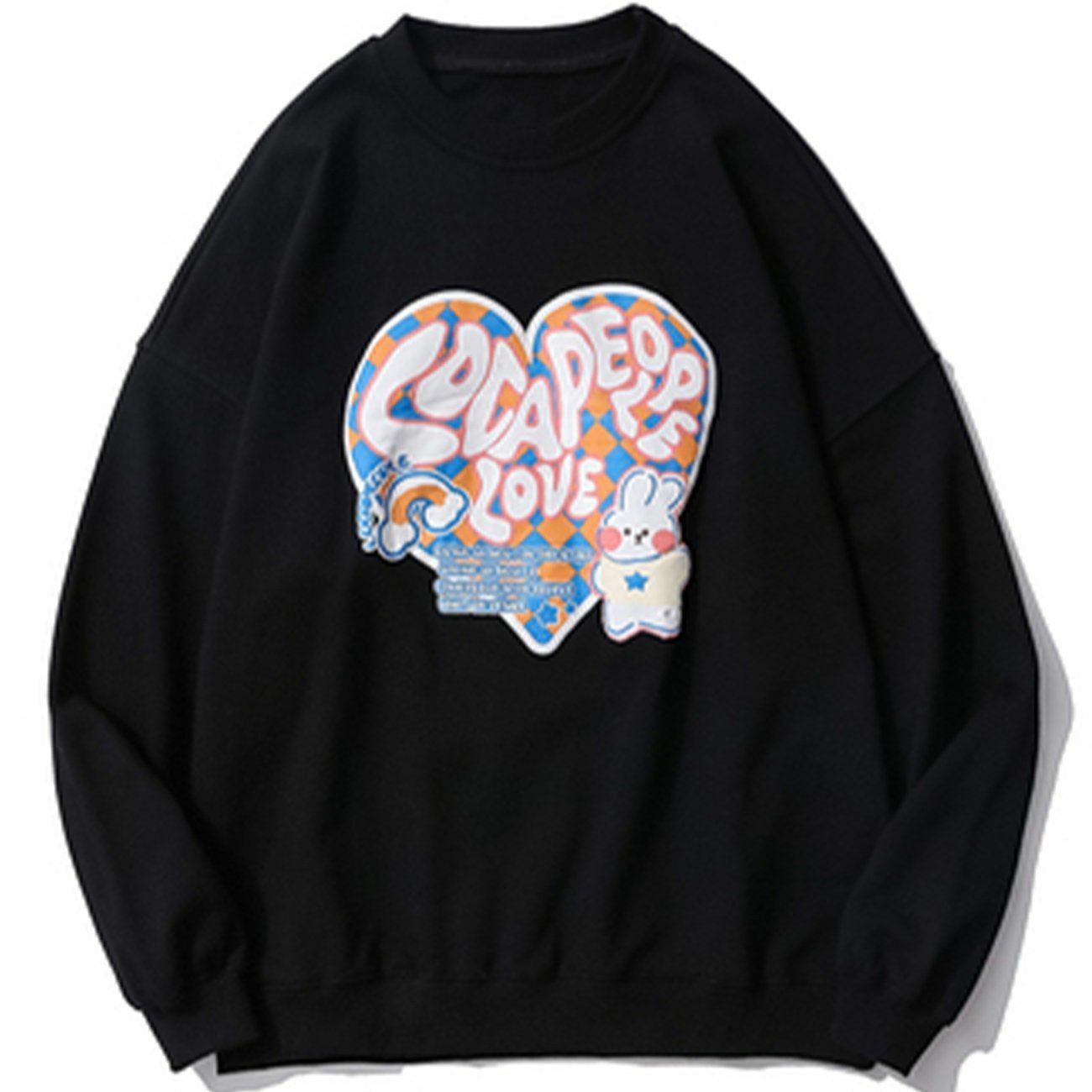 Y2K Rabbit Print Sweatshirt - Retro 90s Grunge Style for Summer Parties & Outfits