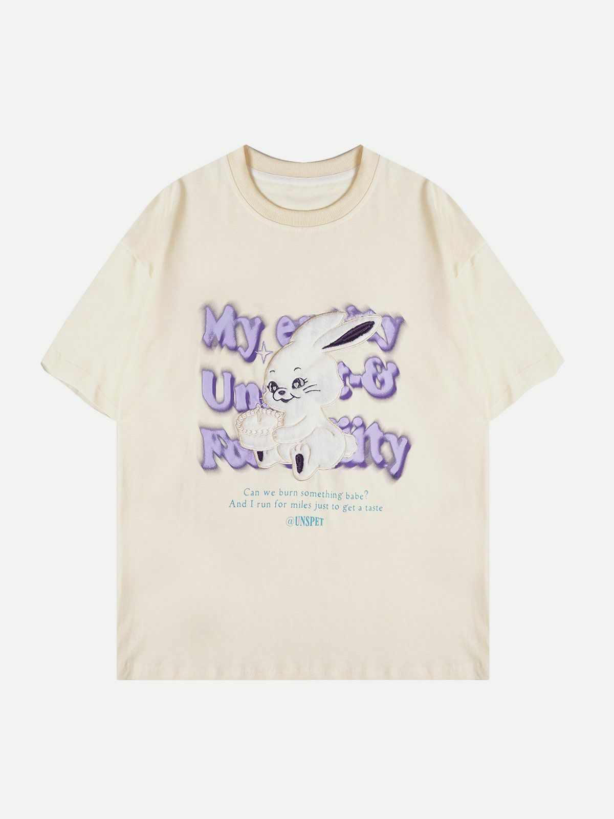 Y2K Rabbit Print Tee - Retro 90s Grunge Top for Summer Outfits & Party Vibes