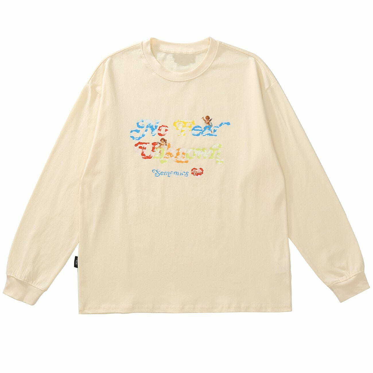 Y2K Rainbow Letter Graphic Sweatshirt - Retro 90s Grunge Style for Summer Outfits