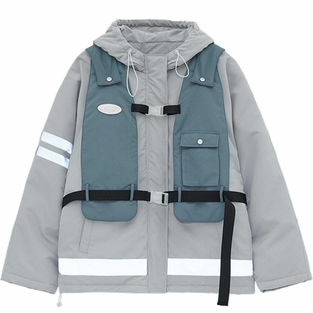 Y2K Reflective Vest Coat - Grunge 90s Fashion for Summer Parties & Retro Outfits