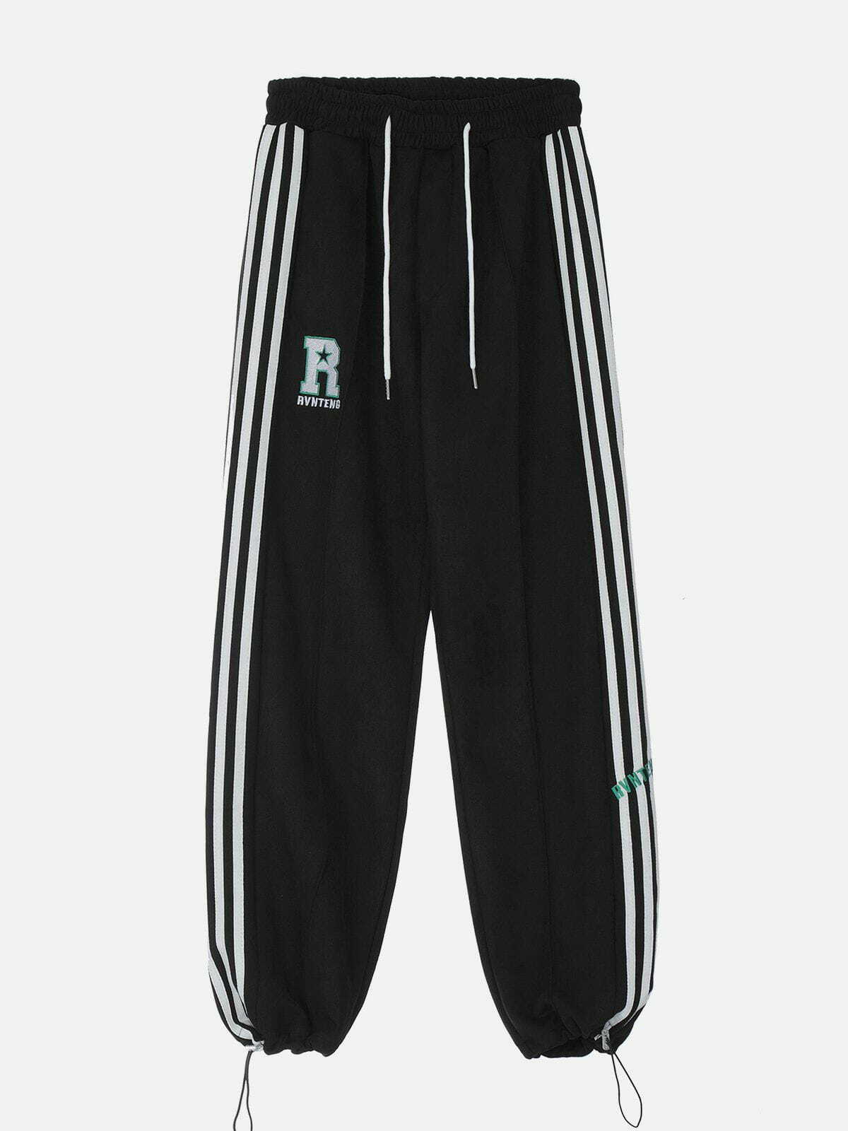 Y2K Side Stripes Sweatpants - Retro 90s Grunge Outfit for Summer Parties & Casual Looks