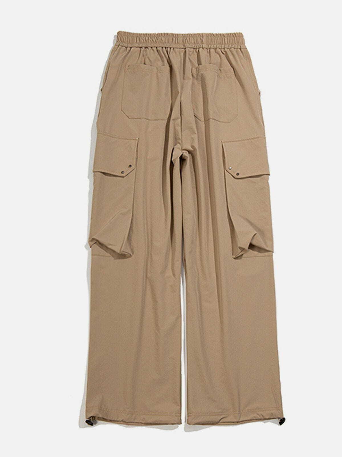 Y2K Solid Color Cargo Pants with Side Pockets - Retro 90s Grunge Summer Outfit Essential