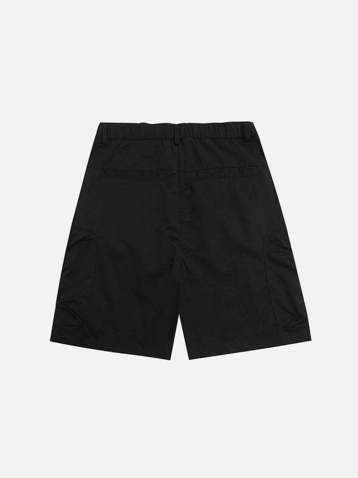 Y2K Solid Color Cargo Shorts with Side Zipper Pockets - Perfect for Summer & Grunge Outfits