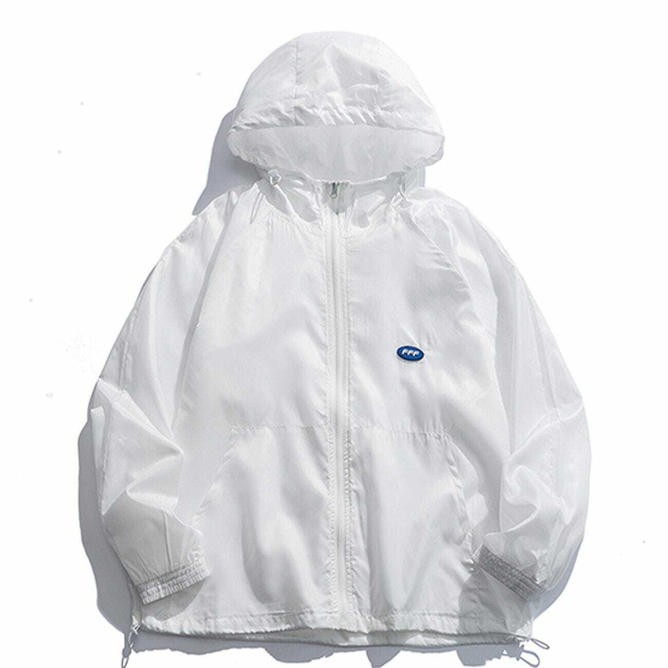 Y2K Solid Color Hooded Sunscreen Jacket - Perfect for Summer Outfits & 90s Grunge Style