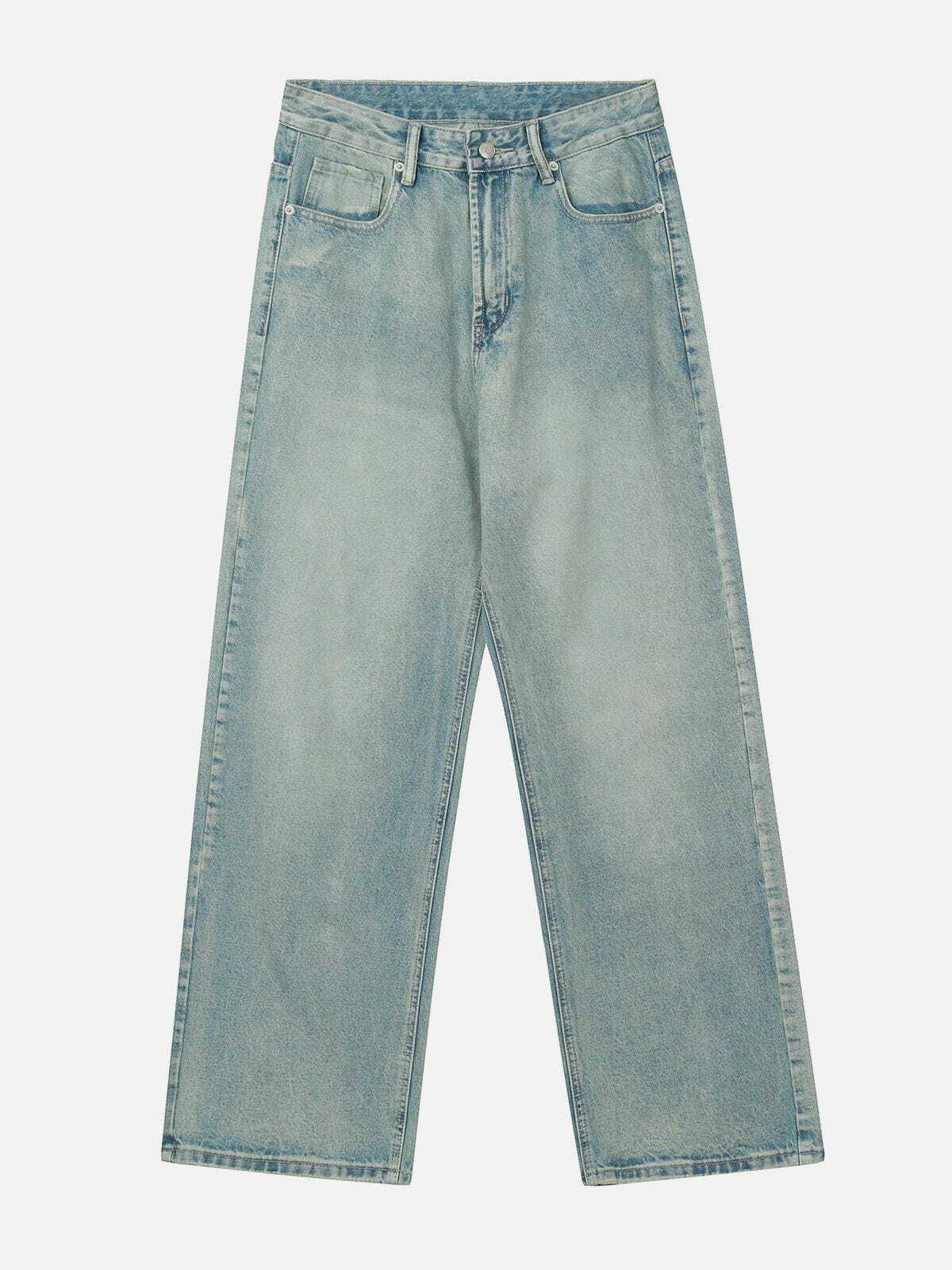 Y2K Solid Color Jeans: Retro 90s Grunge Outfit Essential for Summer Parties & Clubbing