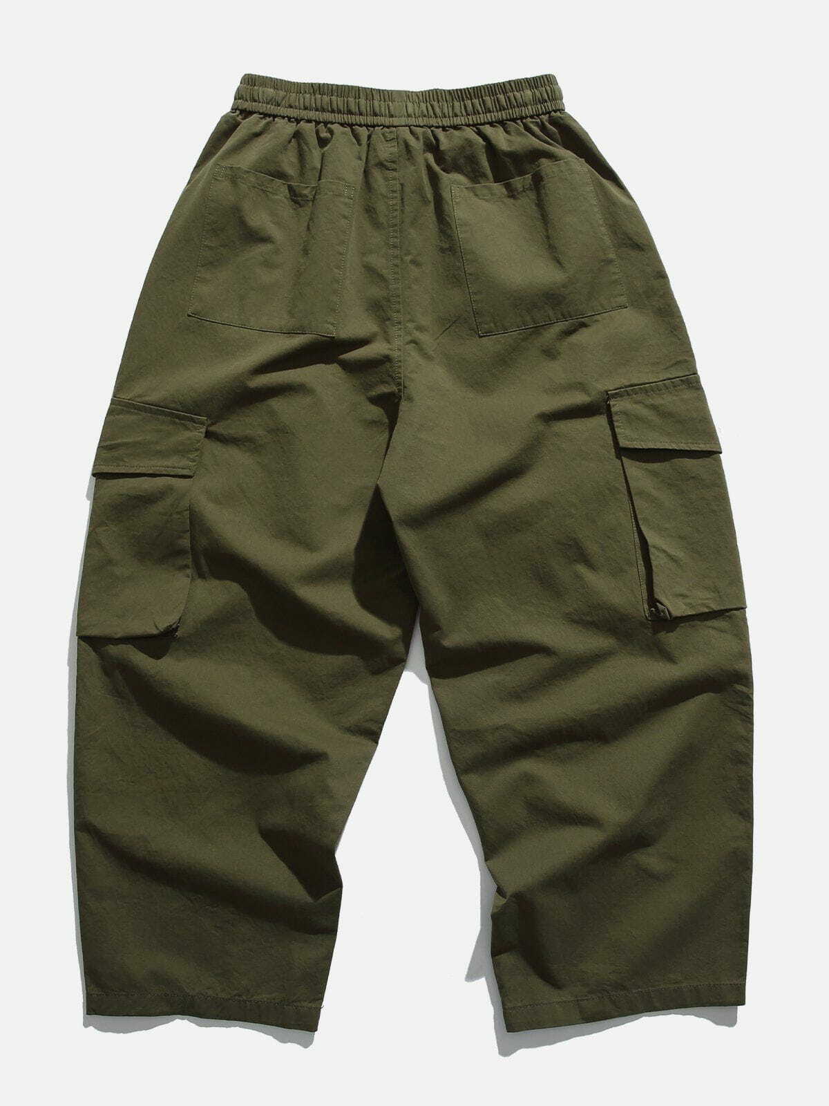 Y2K Solid Color Pocket Cargo Pants - Retro 90s Grunge Style for Summer Outfits & Parties