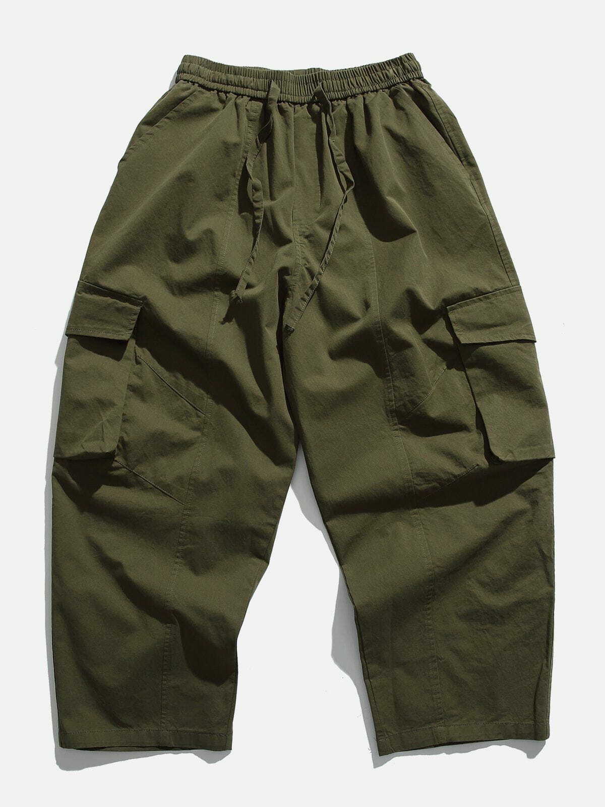 Y2K Solid Color Pocket Cargo Pants - Retro 90s Grunge Style for Summer Outfits & Parties