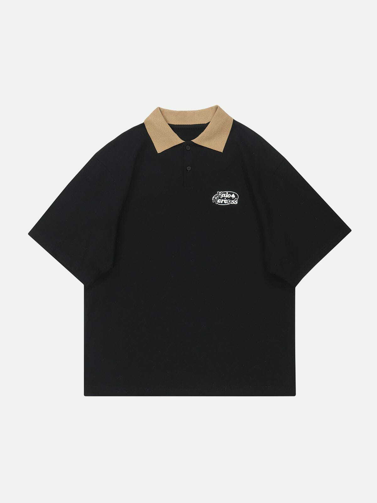 Y2K Spades Letter Polo Tee - Retro 90s Grunge Summer Outfit for Y2K Party Vibes