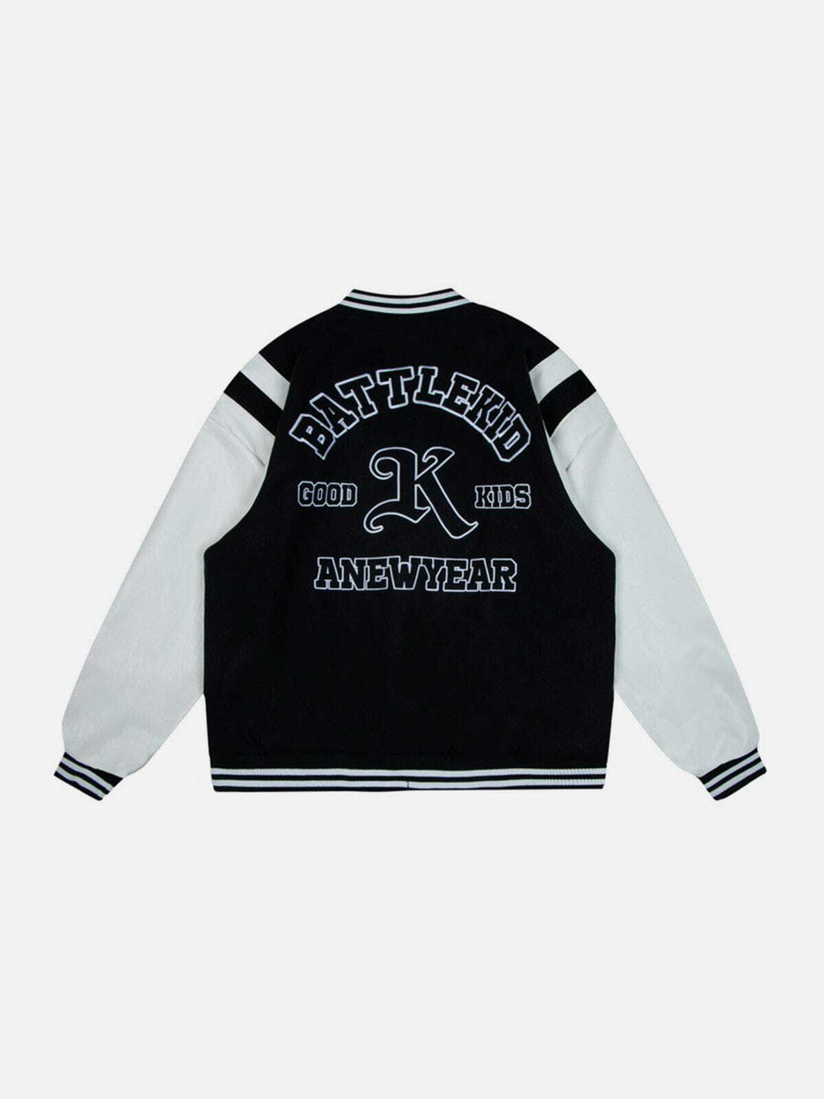 Y2K Splicing Varsity Jacket - Retro 90s Grunge Style for Summer Parties & Outfits