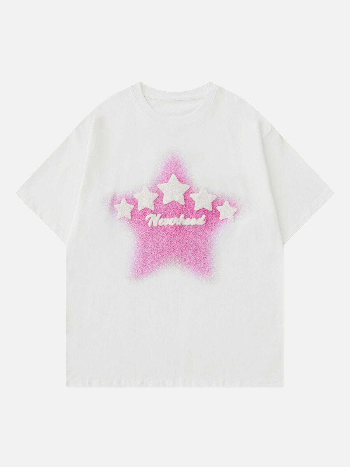 Y2K Star Alphabet Print Tee - Retro 90s Grunge Top for Summer Party Outfits