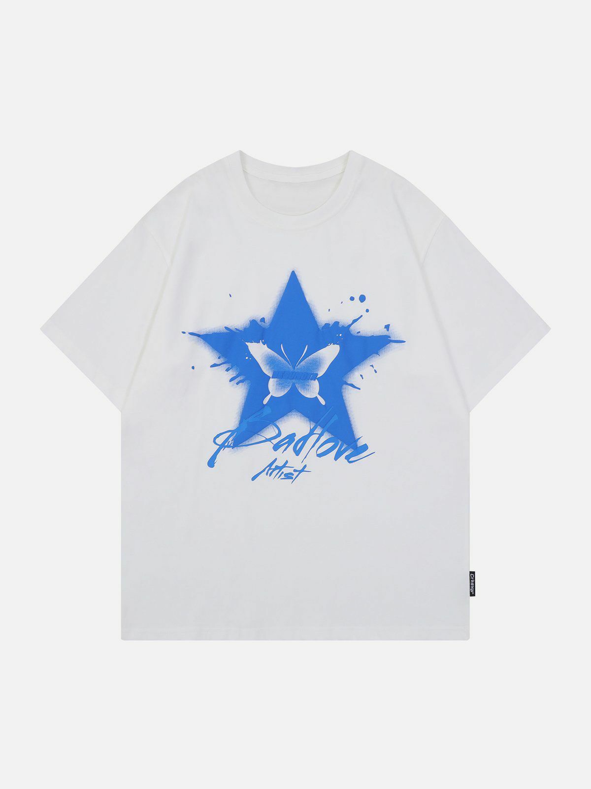 Y2K Star Butterfly Print Tee - Retro 90s Grunge Top for Summer Party Outfits