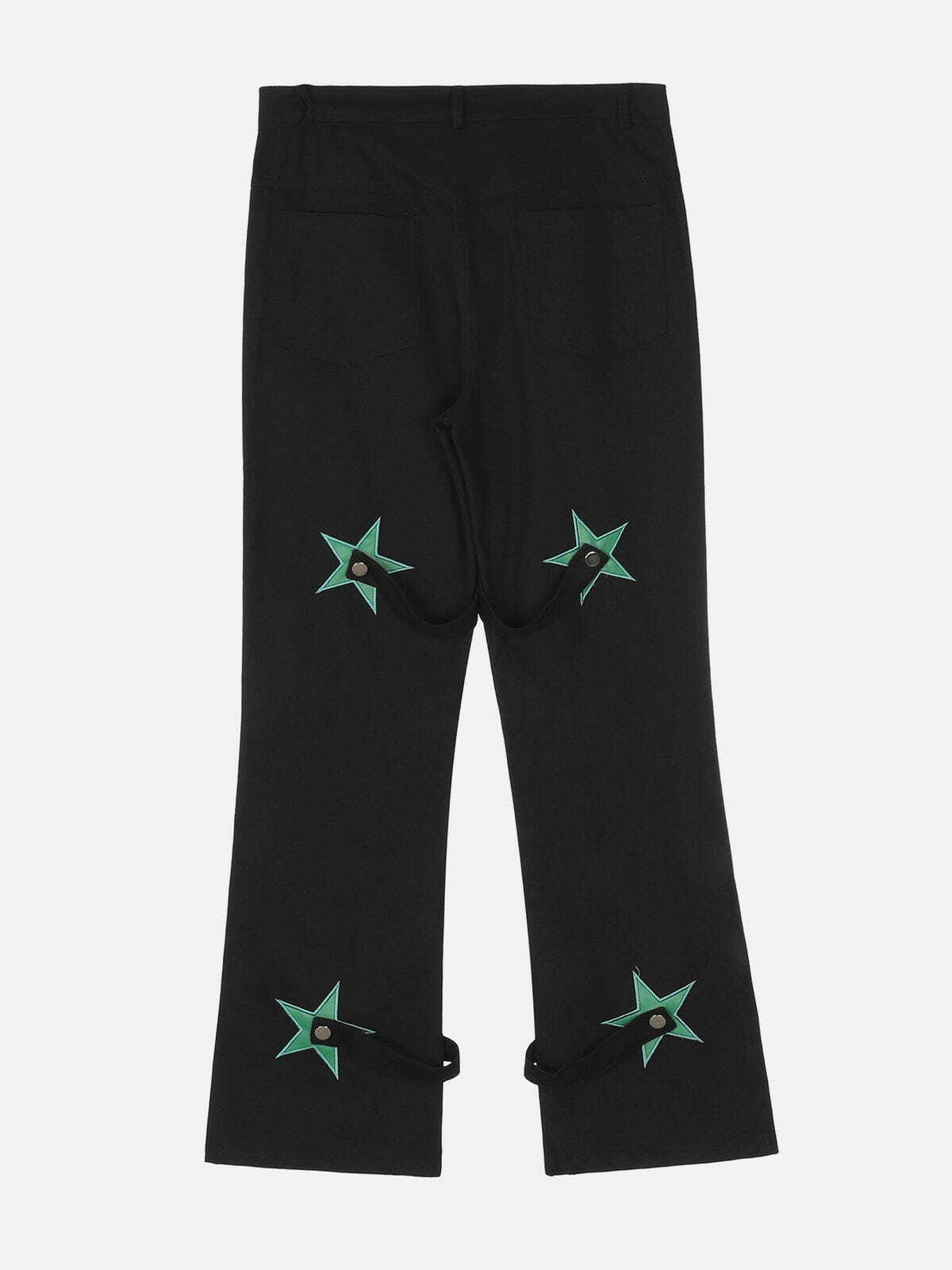 Y2K Star Embroidery Cargo Pants - Retro 90s Grunge Outfit for Summer Parties & Festivals