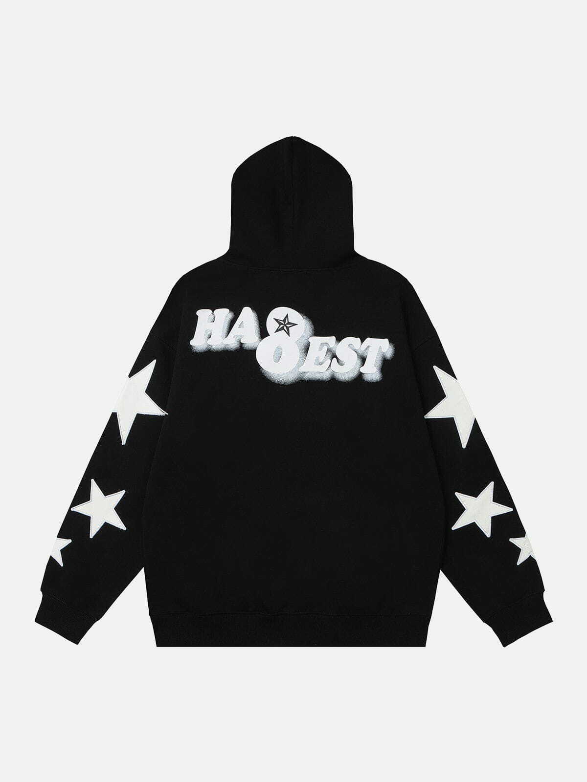 Y2K Star Embroidery Hoodie - Retro 90s Grunge Style for Summer Parties & Outfits