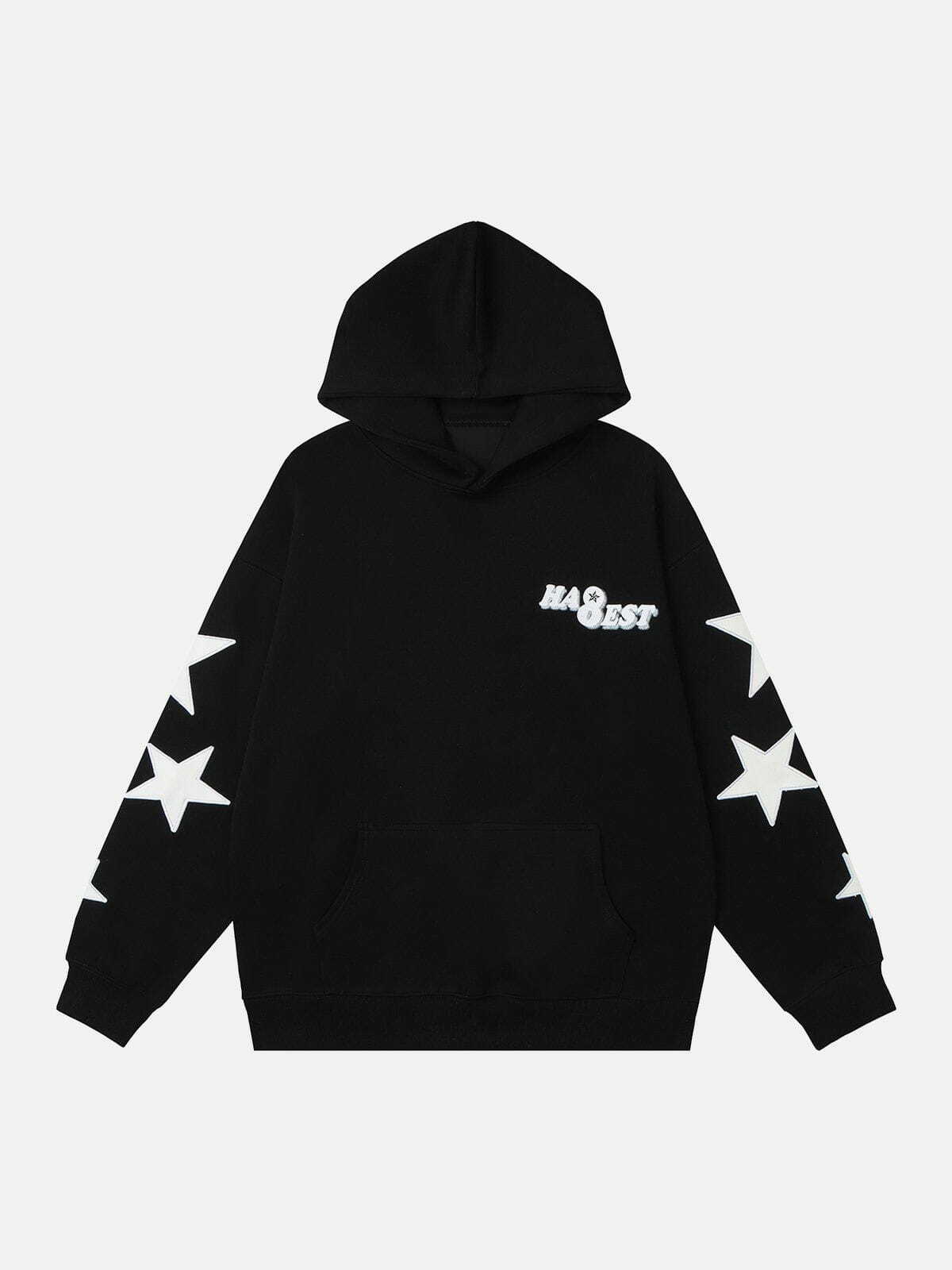 Y2K Star Embroidery Hoodie - Retro 90s Grunge Style for Summer Parties & Outfits