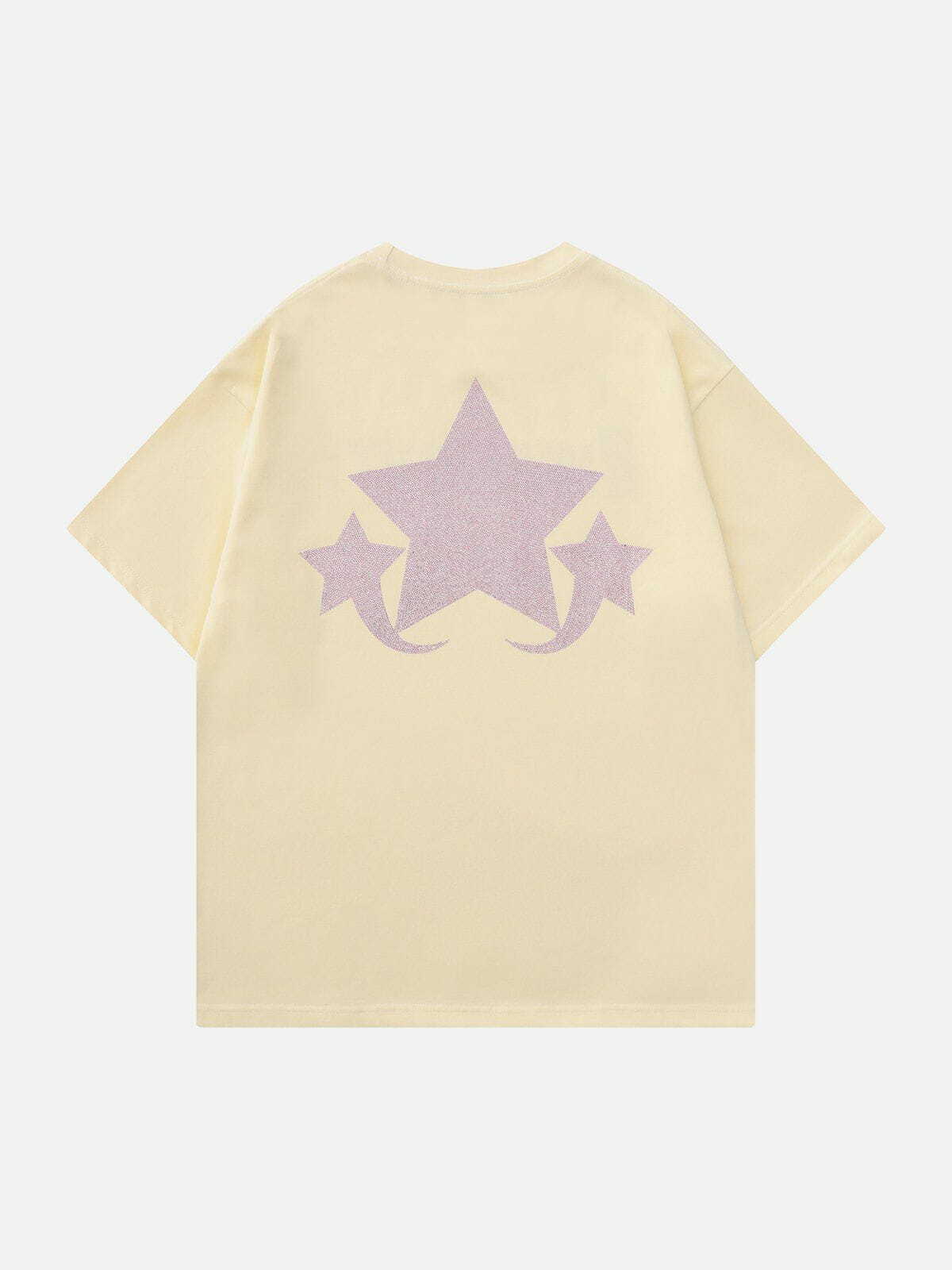 Y2K Star Print Baby Tee - Retro 90s Grunge Summer Outfit for Y2K Fashion Lovers